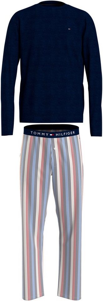 Tommy Hilfiger Underwear Pyjama LS PANT WOVEN SET PRINT (Set, 2 tlg., 2er) mit  Logobund