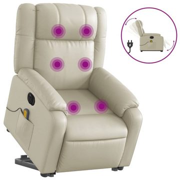 vidaXL Sessel Massagesessel mit Aufstehhilfe Elektrisch Creme Kunstleder (1-St)