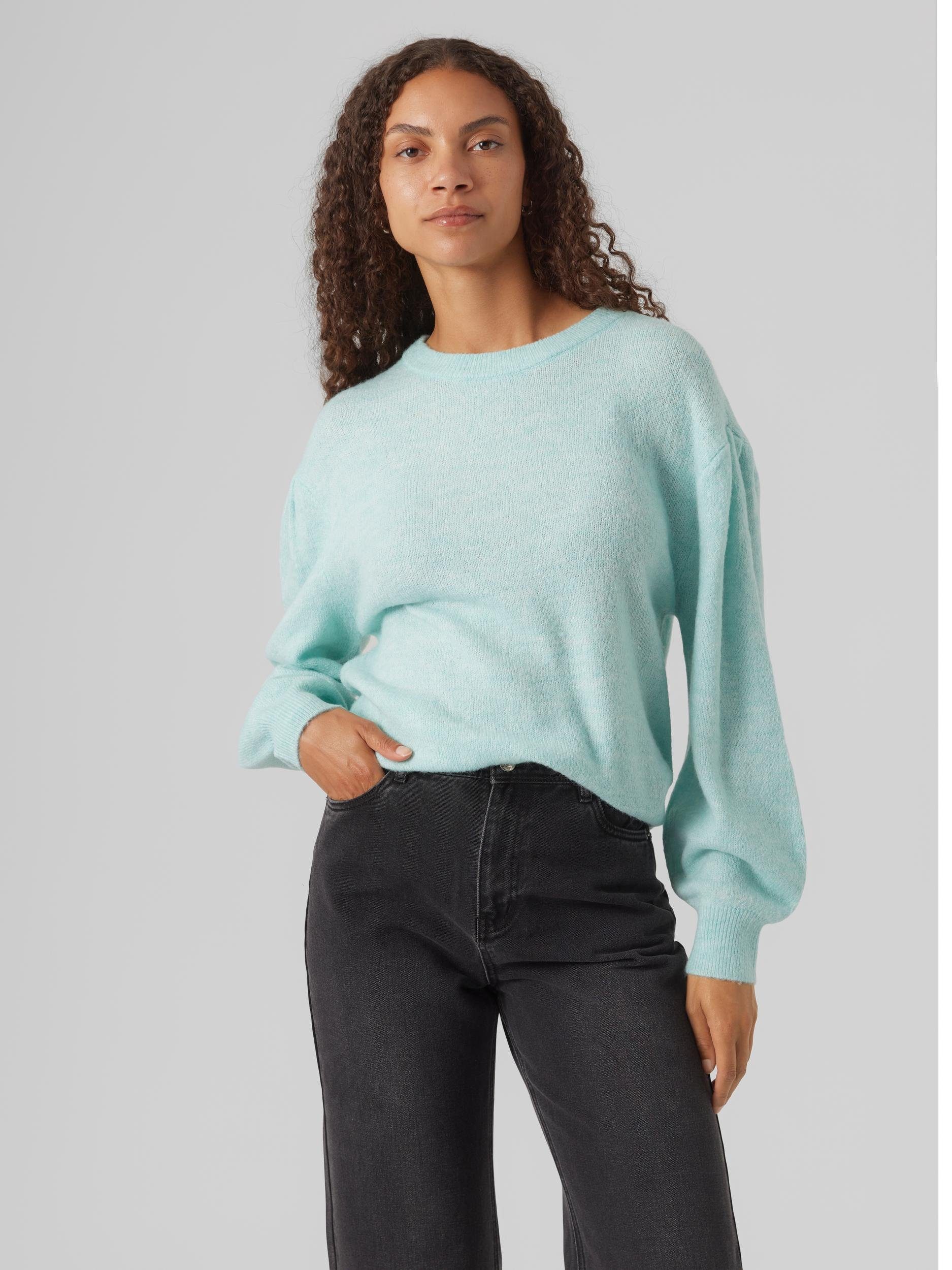 Vero Moda Strickpullover VMRILEY LS O-NECK PULLOVER BOO Clearwater Detail:MELANGE
