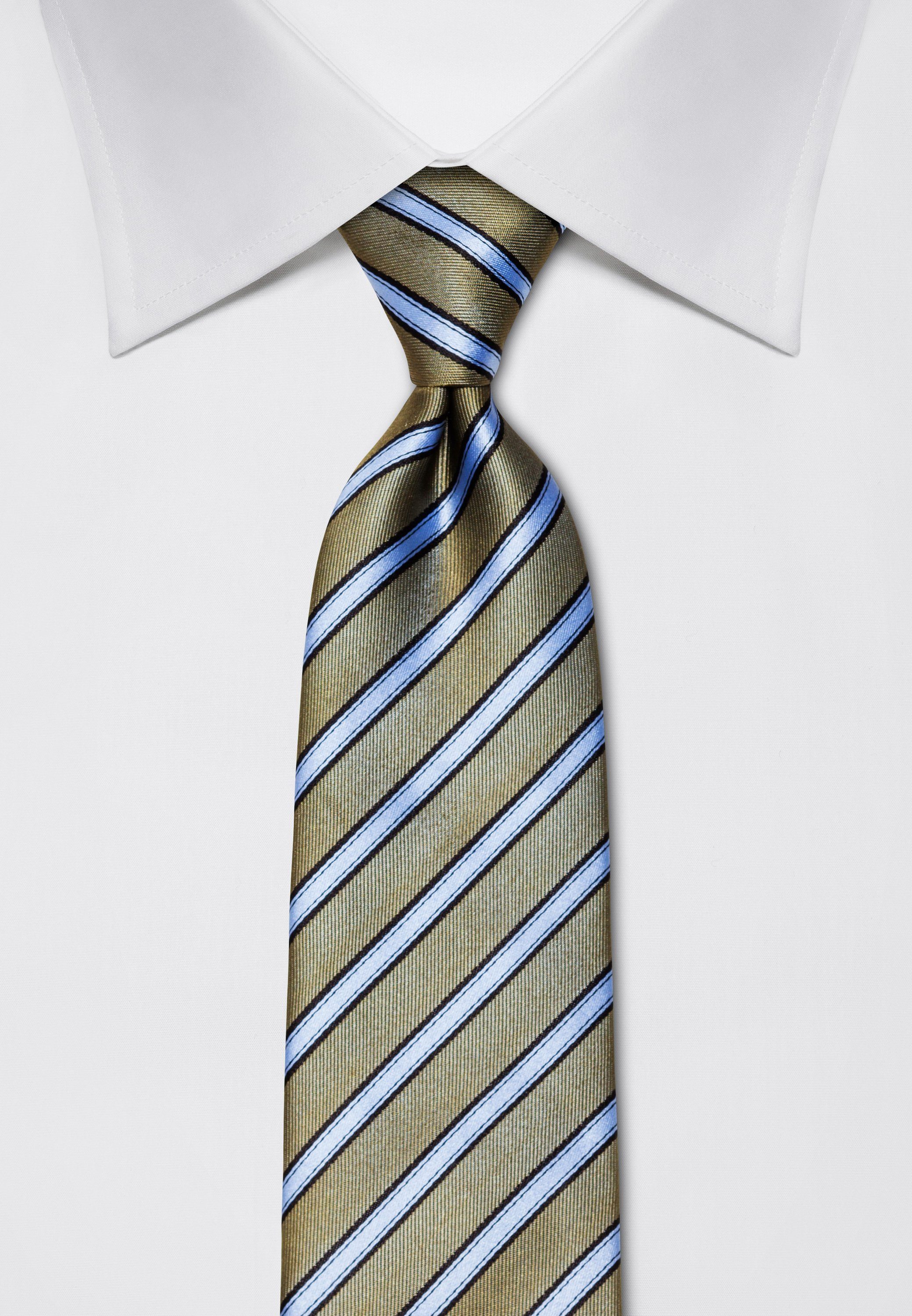Krawatte gestreift Boretti Vincenzo dunkelgrün