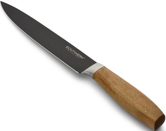 ECHTWERK Fleischmesser »Classic«, aus hochwertigem Stahl, Fleischmesser mit Griff aus Rosenholz, Black-Edition, Klingenlänge: 20 cm