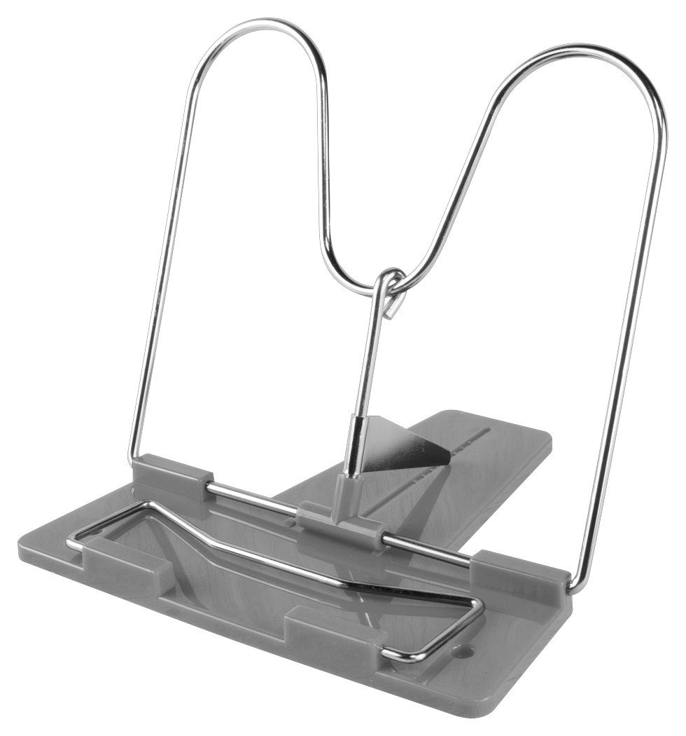 Stylex Schreibwaren Buchstütze Leseständer / Buchhalter / Buchständer / mit Metallbügel / Farbe: grau