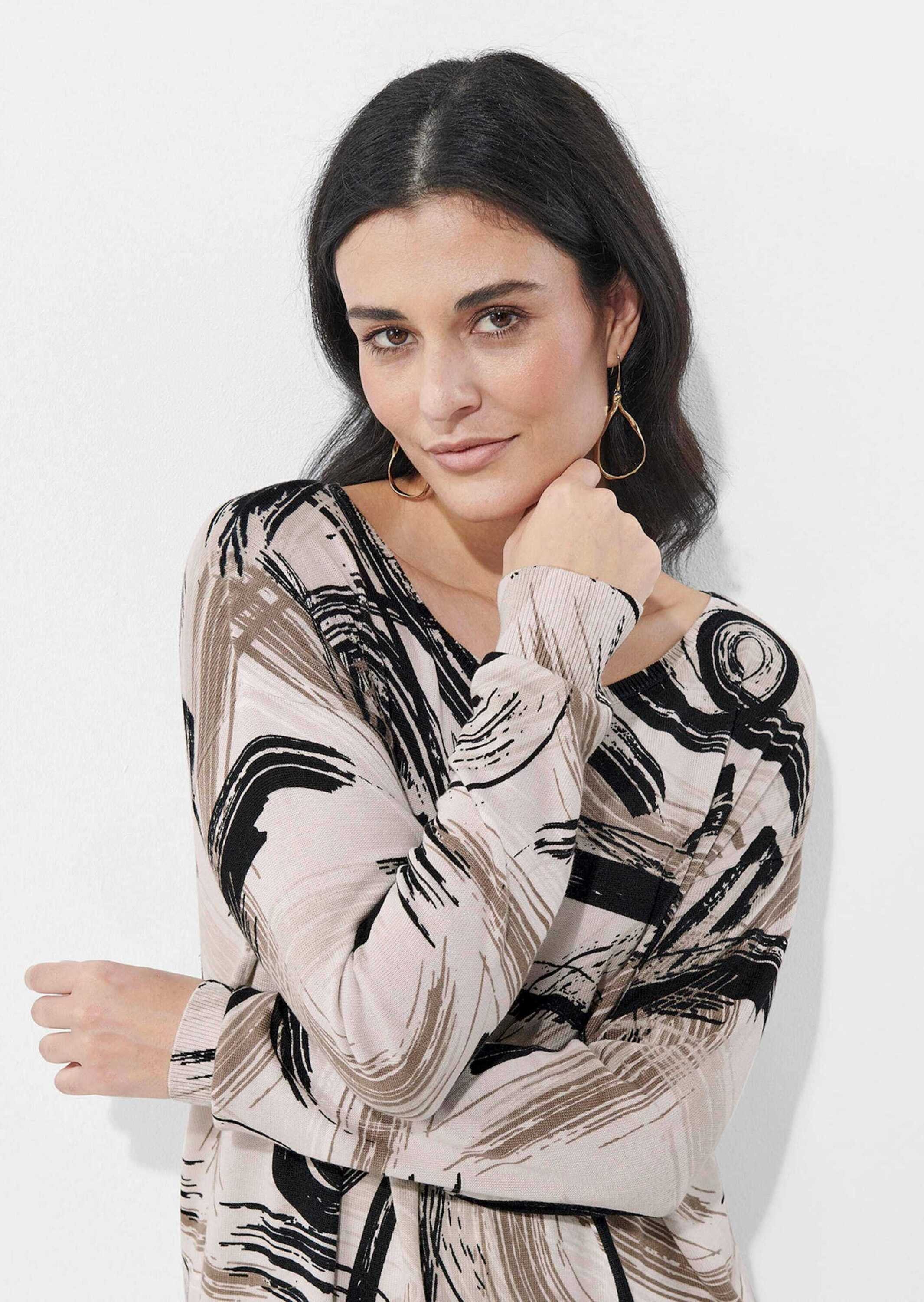 Alba Moda Strickpullover Modischer Pullover mit Allover-Print