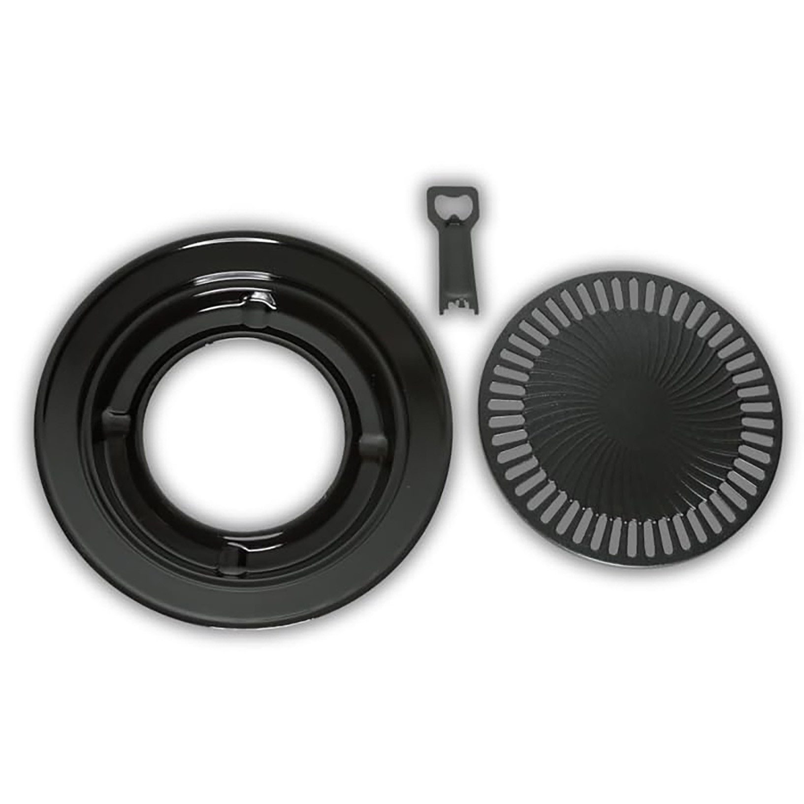 TruWare Grillplattenaufsatz Grillaufsatz für Campingkocher Gaskocher, BBQ-Grillplatte, (mit Fettauffangschale & Grillplattenheber, Antihaftbeschichtung, Outdoor-Camping-Zubehör, Ø32 cm)