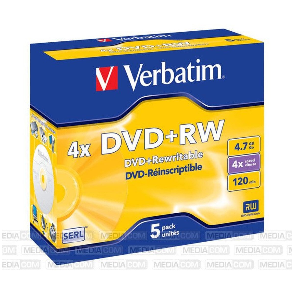 Verbatim DVD-Rohling Verbatim DVD+RW 4.7GB 4x Jewelcase 5er Matt Silver