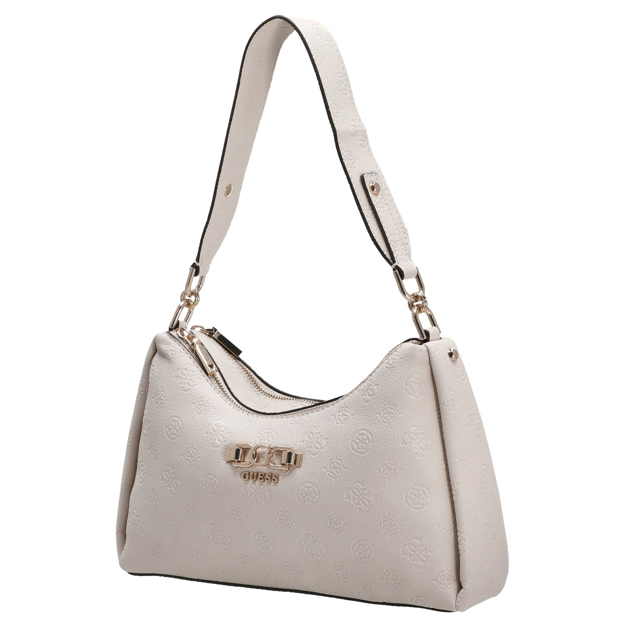 Guess Umhängetasche Anise Double Zip - Schultertasche 28.5 cm (stone logo) günstig online kaufen