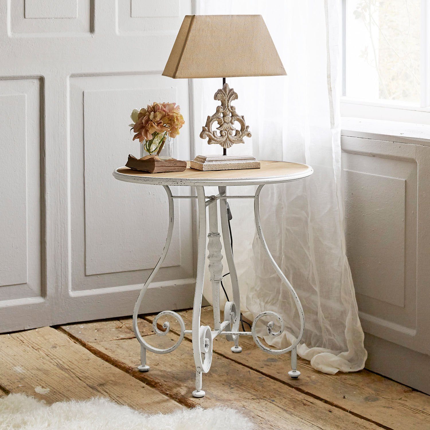 Mirabeau Beistelltisch Beistelltisch Pordic antikweiß/braun günstig online kaufen