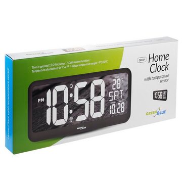 GreenBlue Uhr GB214 (Digitale Uhr mit Temperatuursensor 37x17cm)