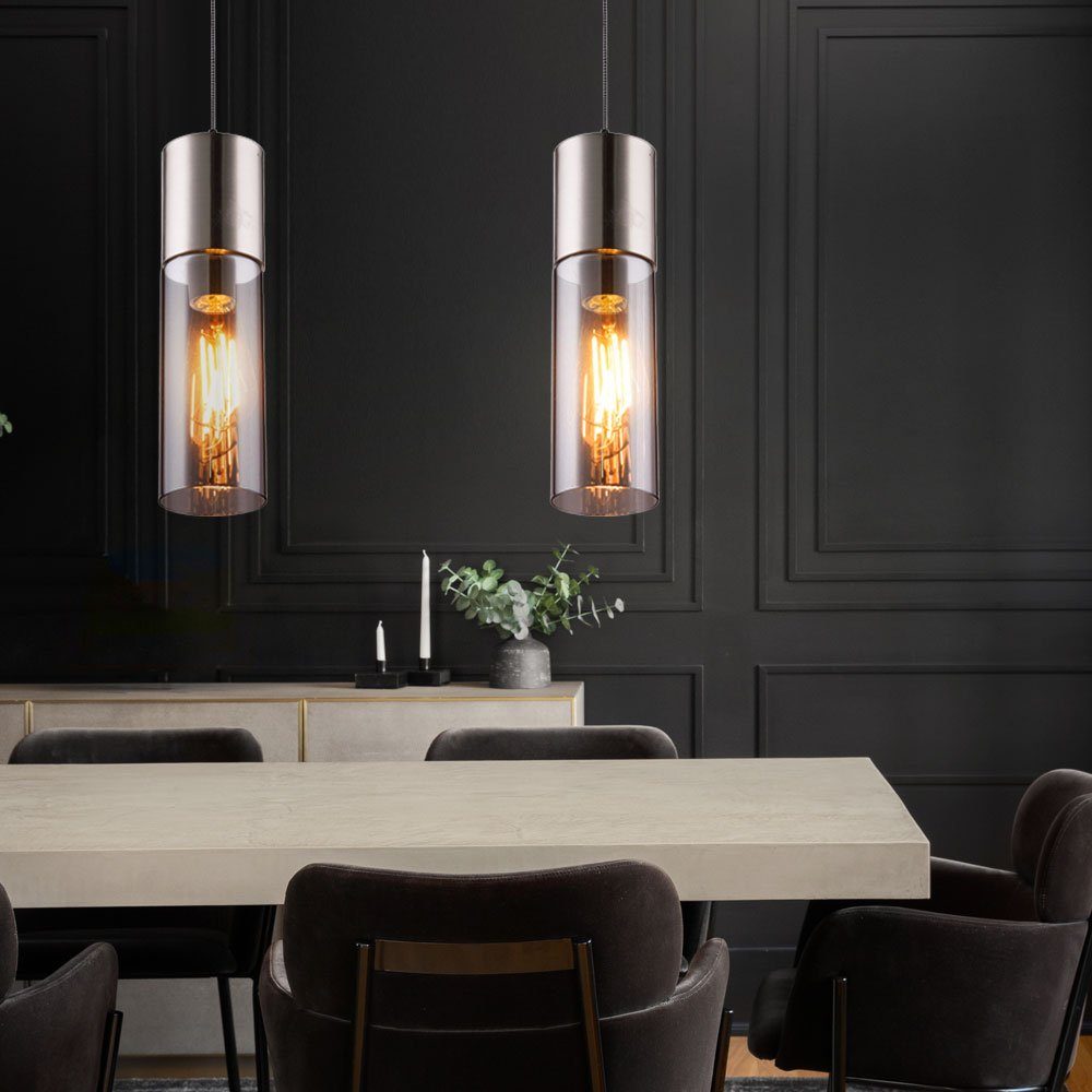 GLOBO LIGHTING Hängeleuchte, Leuchtmittel nicht inklusive, Design Pendel Decken Lampe Wohn Zimmer Beleuchtung Glas Hänge Leuchte
