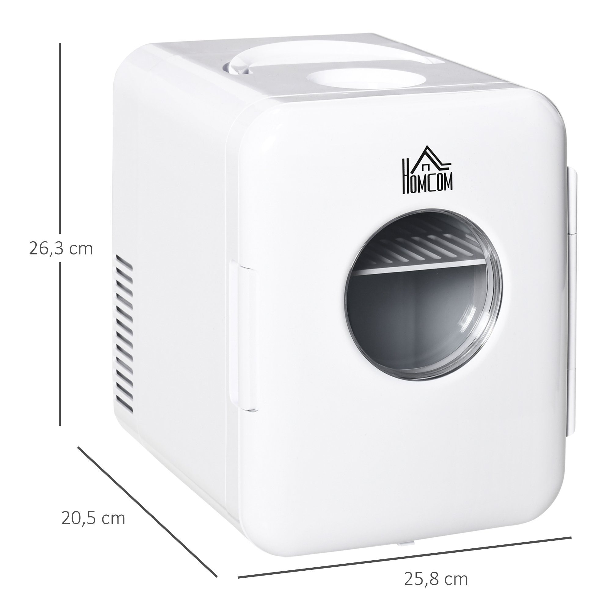 Auto-Warmhaltebox, Weiß Mini-Kühlschrank W Camping Kühlschrank 60 4L für HOMCOM Kühlbox