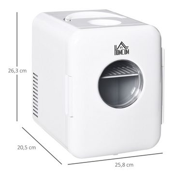 HOMCOM Kühlbox Auto-Warmhaltebox, 4L Kühlschrank Mini-Kühlschrank 60 W für Camping Weiß