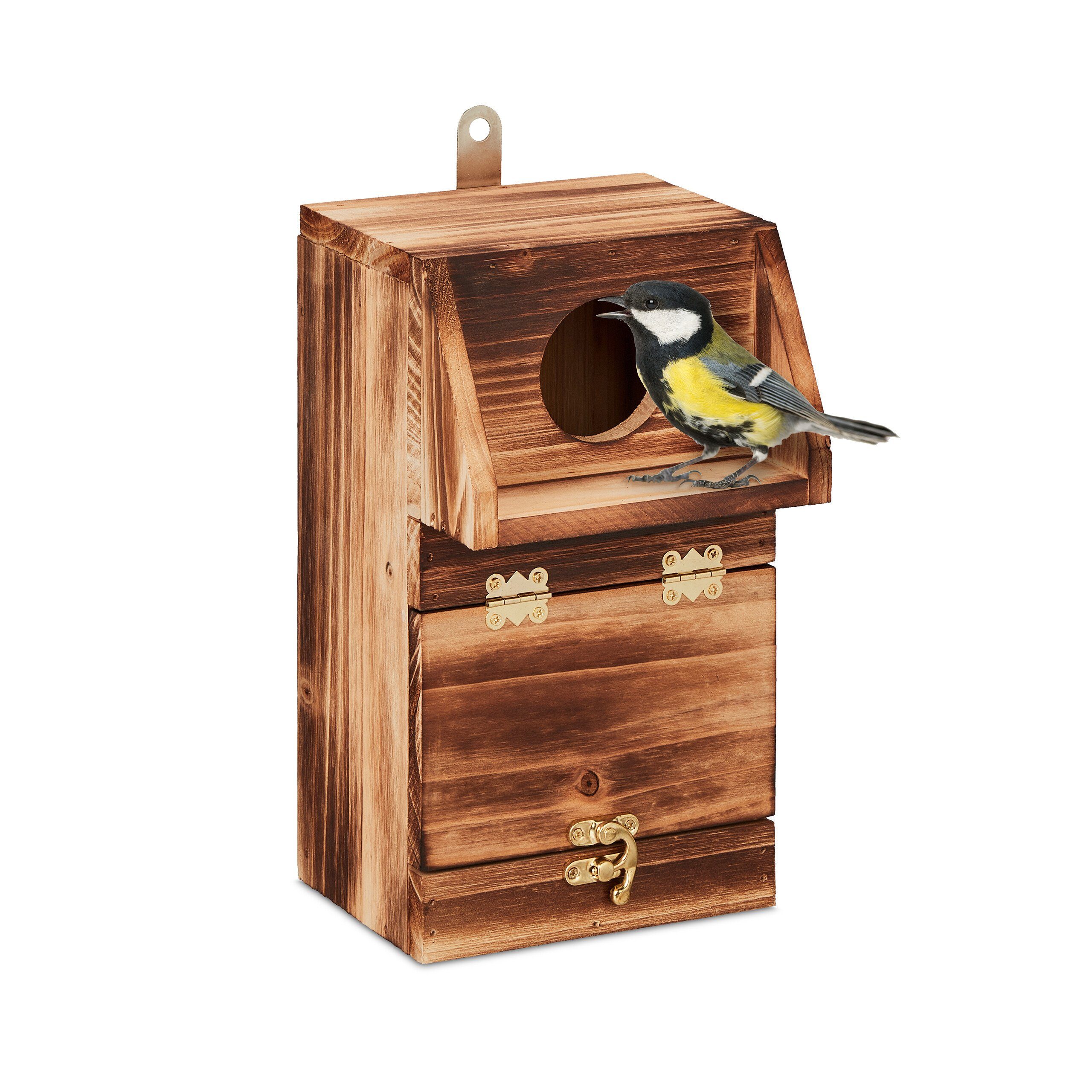 relaxdays Vogelhaus Nistkasten mit Reinigungsklappe günstig online kaufen