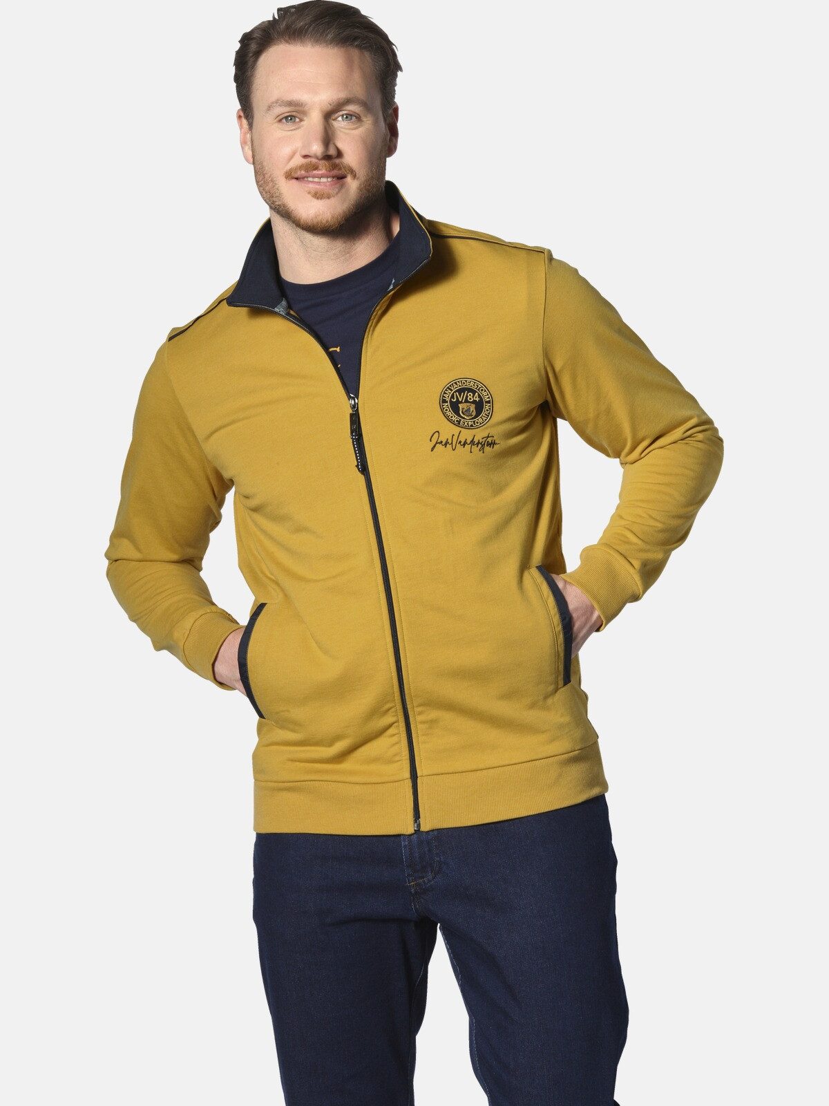 Jan Vanderstorm Sweatjacke ANDTARSEN mit Kontrastdetails günstig online kaufen