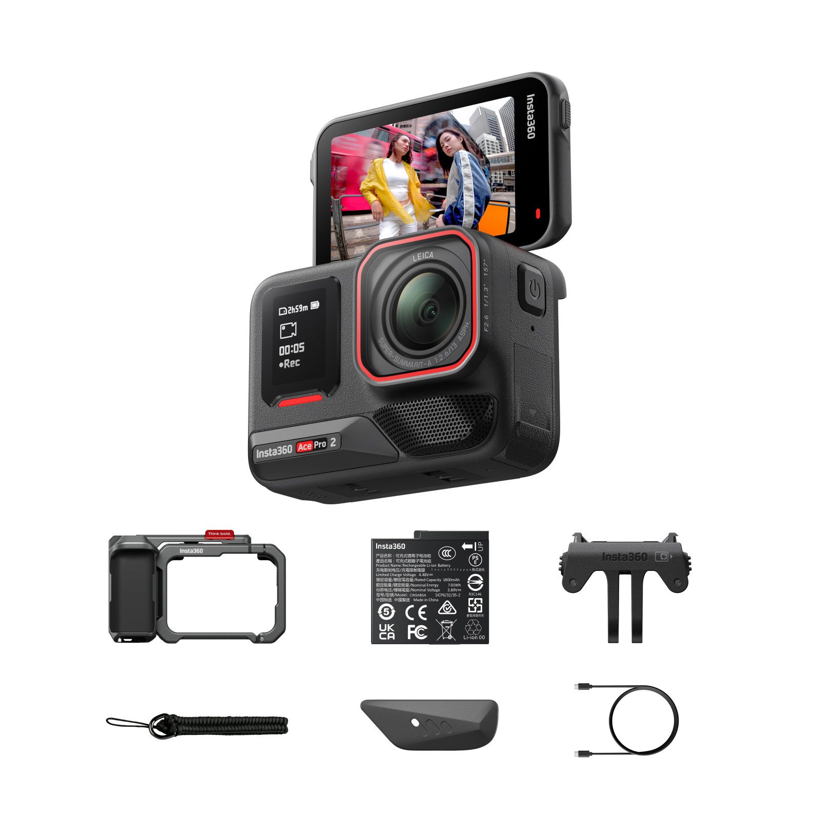 Insta360 Insta360 Ace Pro 2 - 8K wasserdichte Actionkamera Action Cam (8K, WLAN (Wi-Fi), Bluetooth)