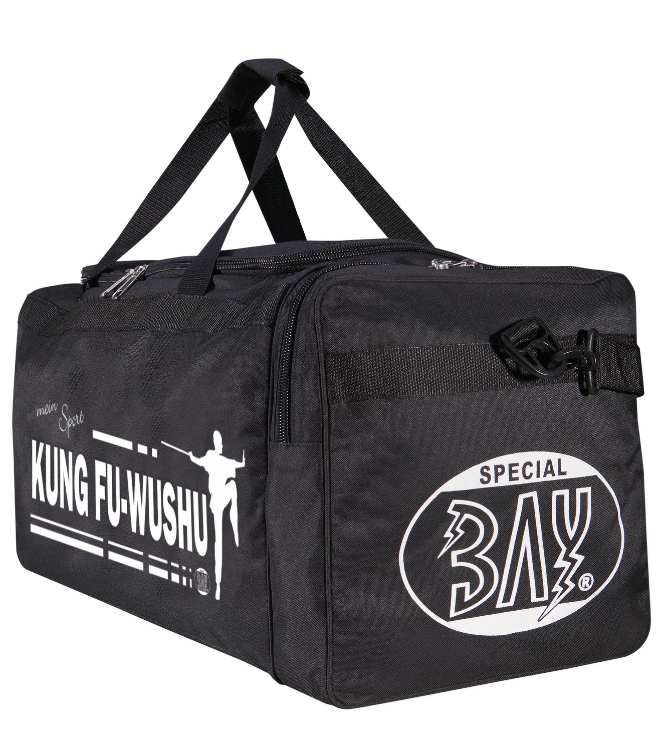 BAY-Sports Sporttasche Kung Fu Wushu mein Sport 70cm Trainingstaschen Chinesische Kampfkünste (Stück), schwarz, auffälliger aufwendigen Druck, Erklärung Ihrer Leidenschaft