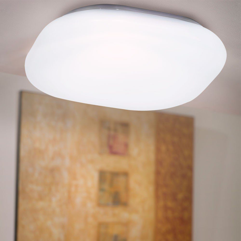 Deckenleuchte, weiß Deckenleuchte EGLO Warmweiß, LED-Leuchtmittel fest LED Deckenlampe Wohnzimmerlampe LED verbaut,