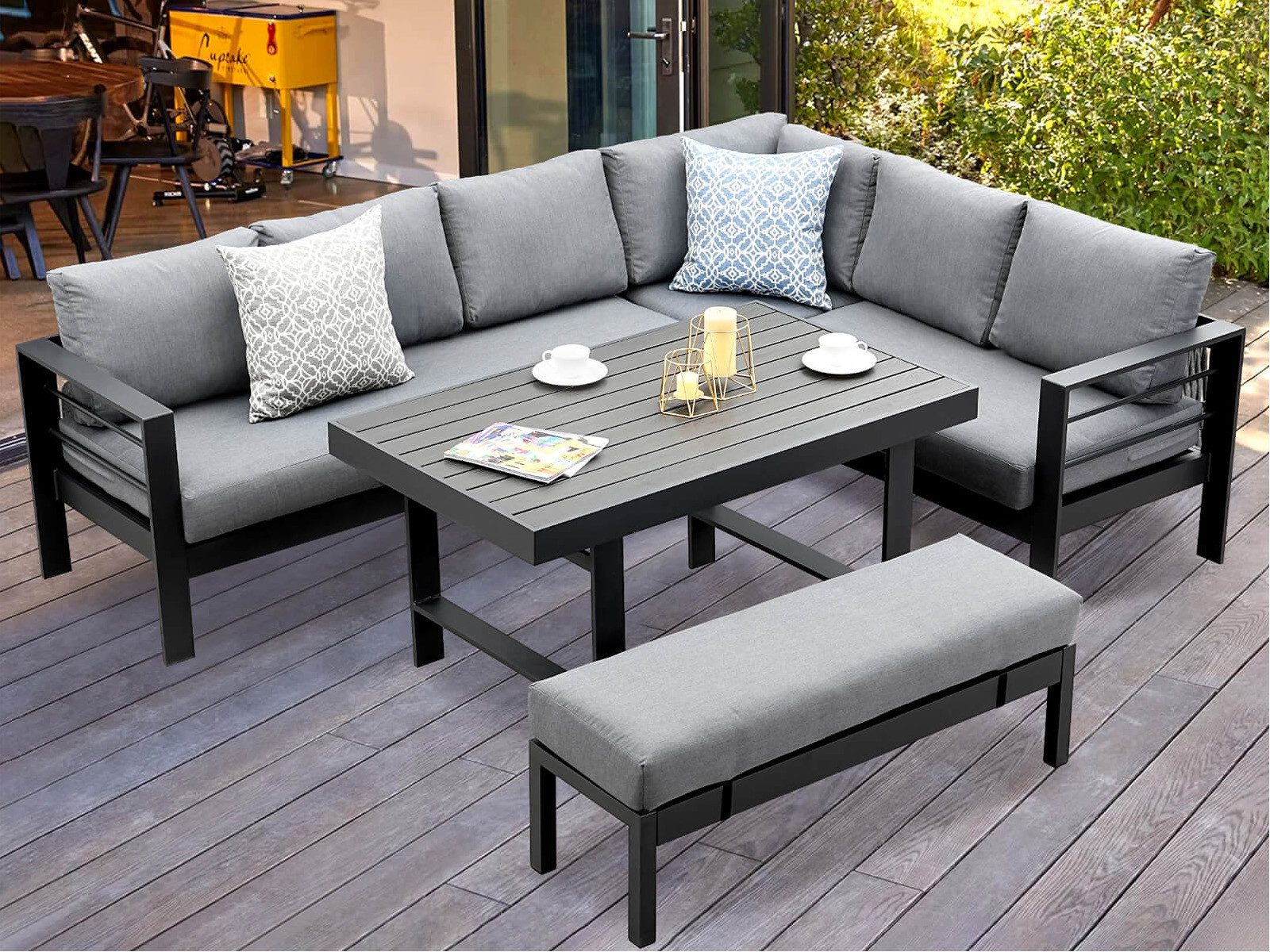 MeXo Gartenlounge-Set XXL Gartenmöbel Set Aluminium für 6-8 Personen, (Eckl günstig online kaufen