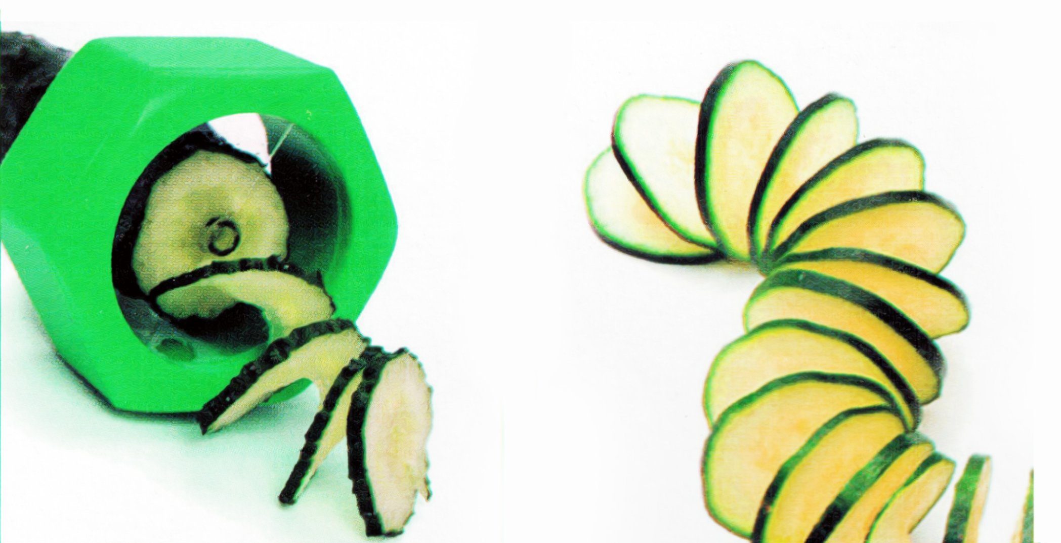 HIT TRADING Gemüseschneider GEMÜSE SPIRALSCHNEIDER Ø5,5cm Grün Gemüseschneider Gurkenschneider Schneider 83