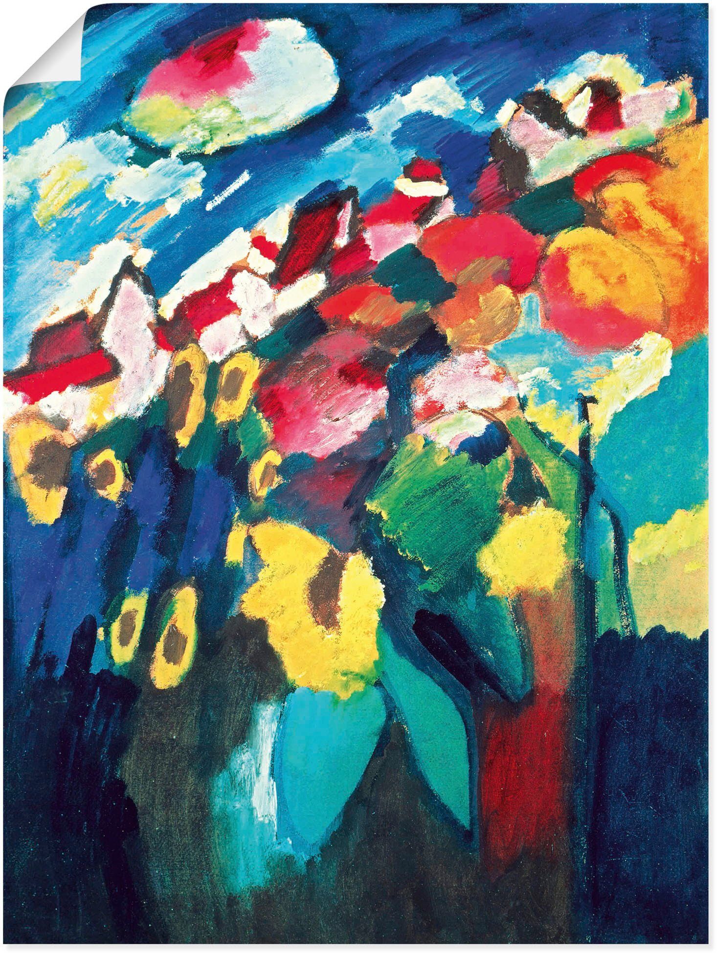 Größen Murnau, als in Wandbild Alubild, oder St), Poster Gegenstandslos Garten versch. Wandaufkleber 1910, Artland II. Leinwandbild, (1