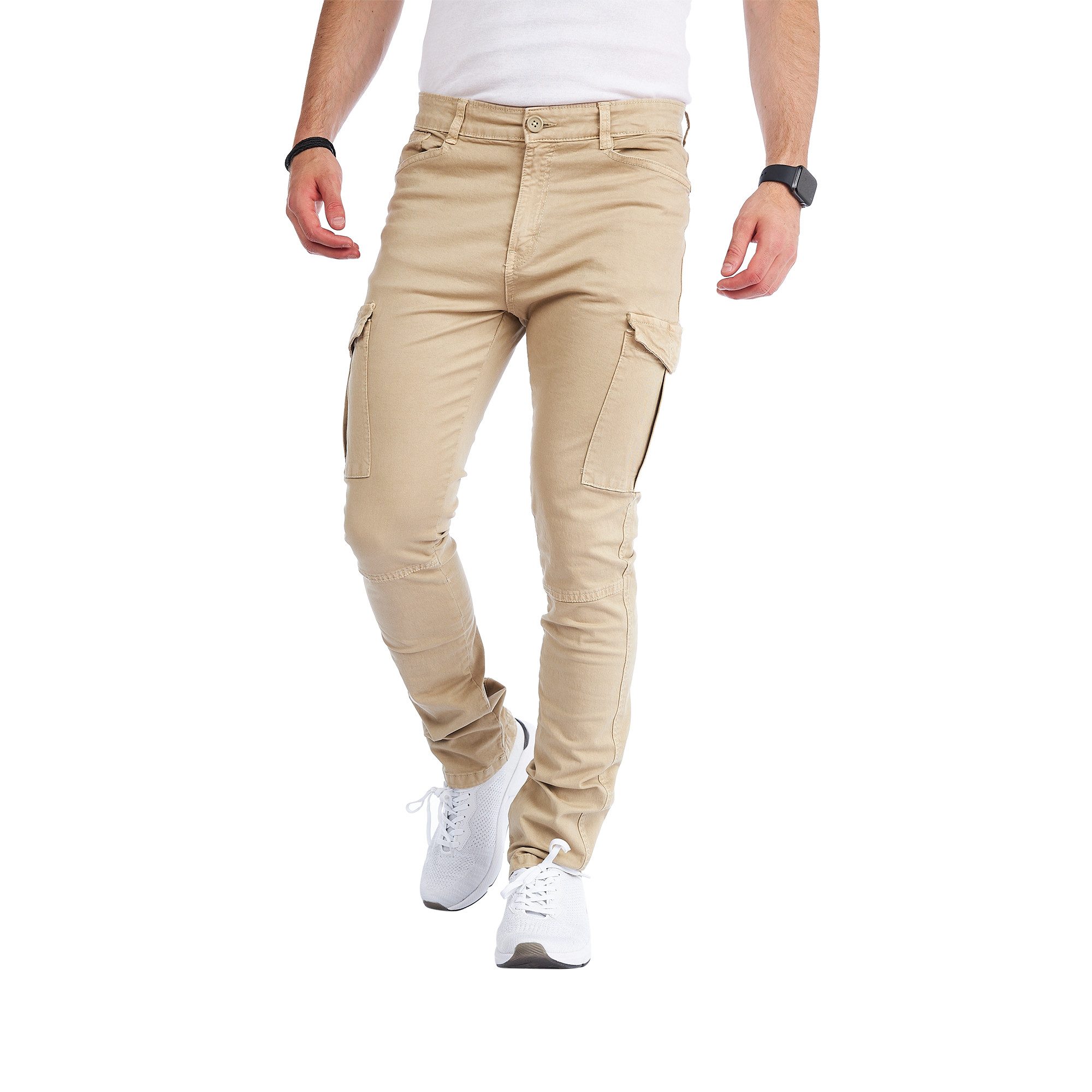 Styleko Chinohose Slim fit Cargohose Herren günstig online kaufen