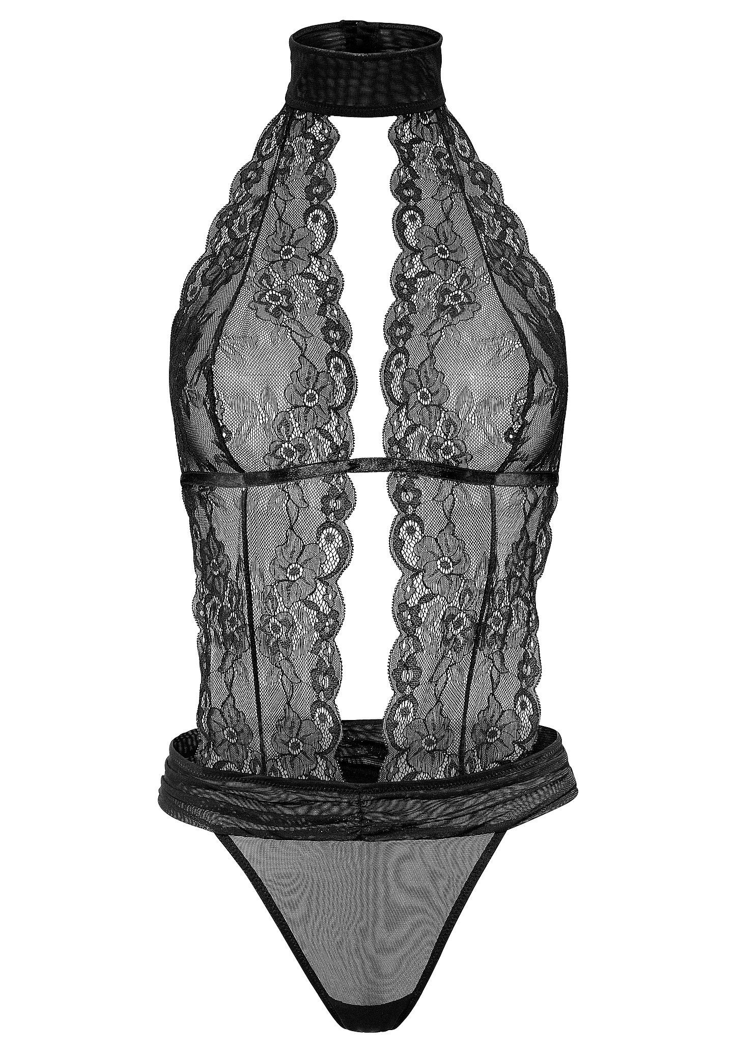 LASCANA Stringbody aus transparenter Spitze, sexy Dessous, Reizwäsche