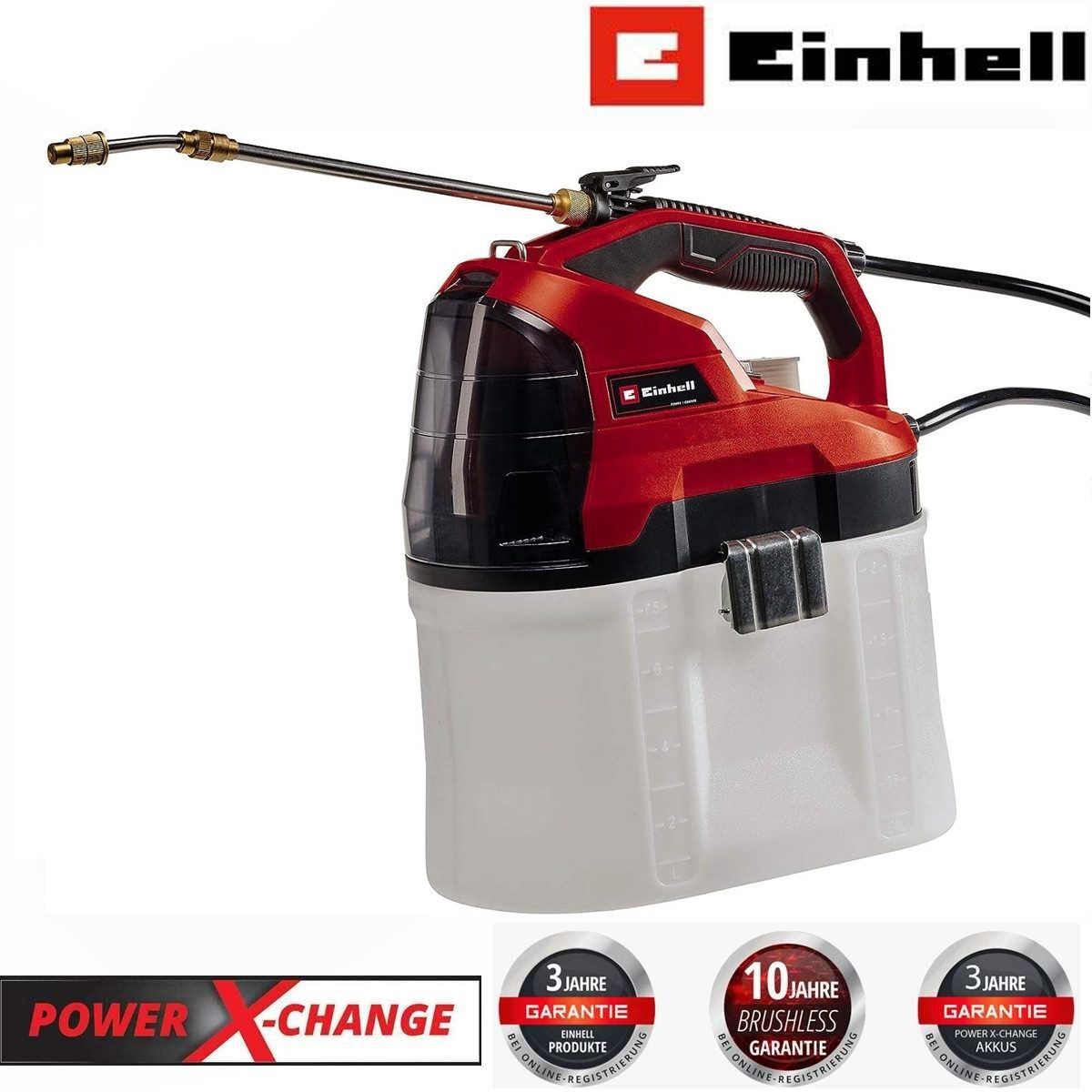 Einhell Drucksprühgerät Einhell Akku-Drucksprühgerät GE-WS 18/75 ohne Akku / Ladegerät, (18 V, 7.500 L/h Fördermenge, 5 m Förderhöhe, ECO- und BOOST-Modus)