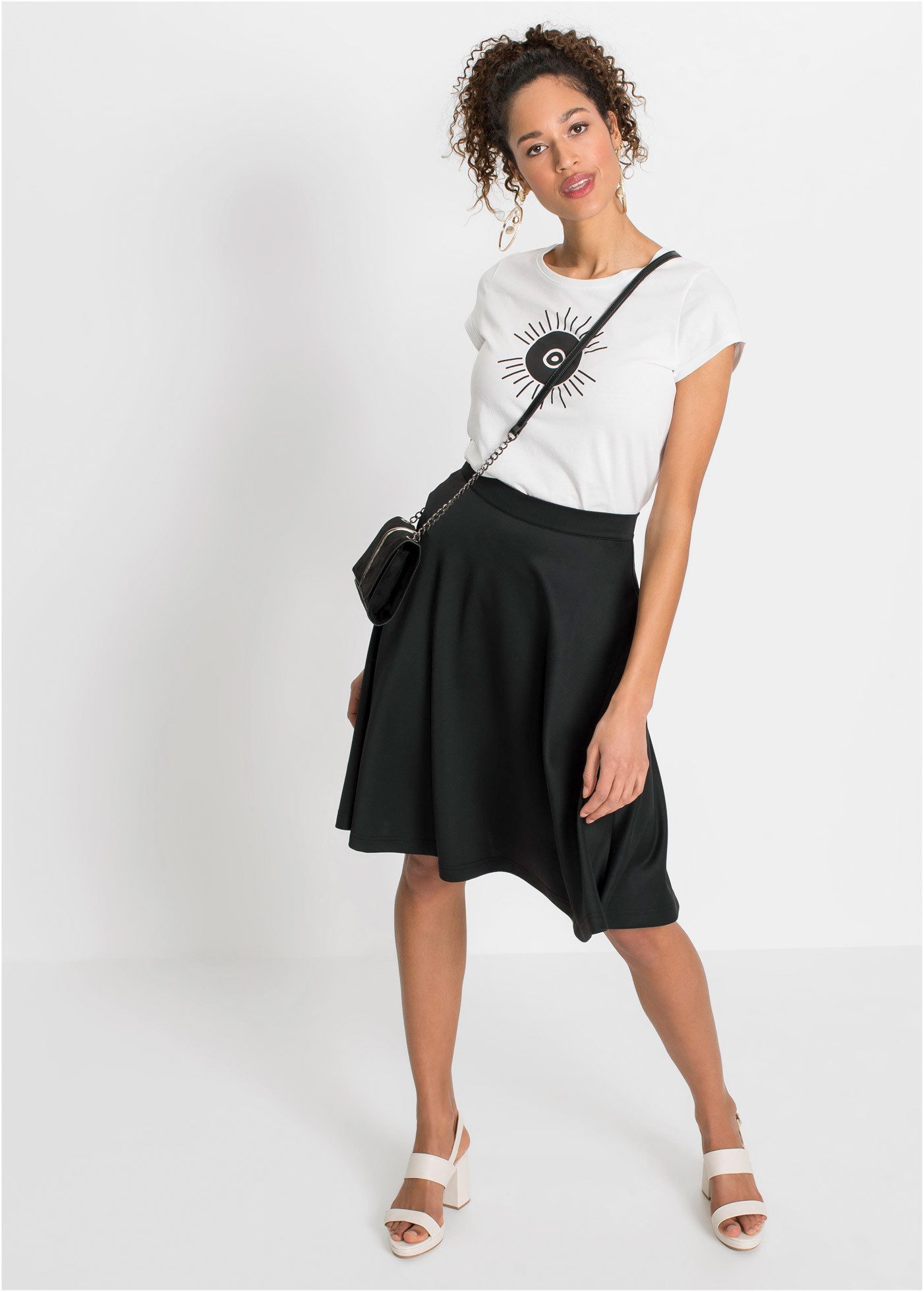 bonprix Sommerrock (1-tlg) aus Polyester und Elasthan, ausgestellte Passform, eleganter Stil – Bild 5 von 5