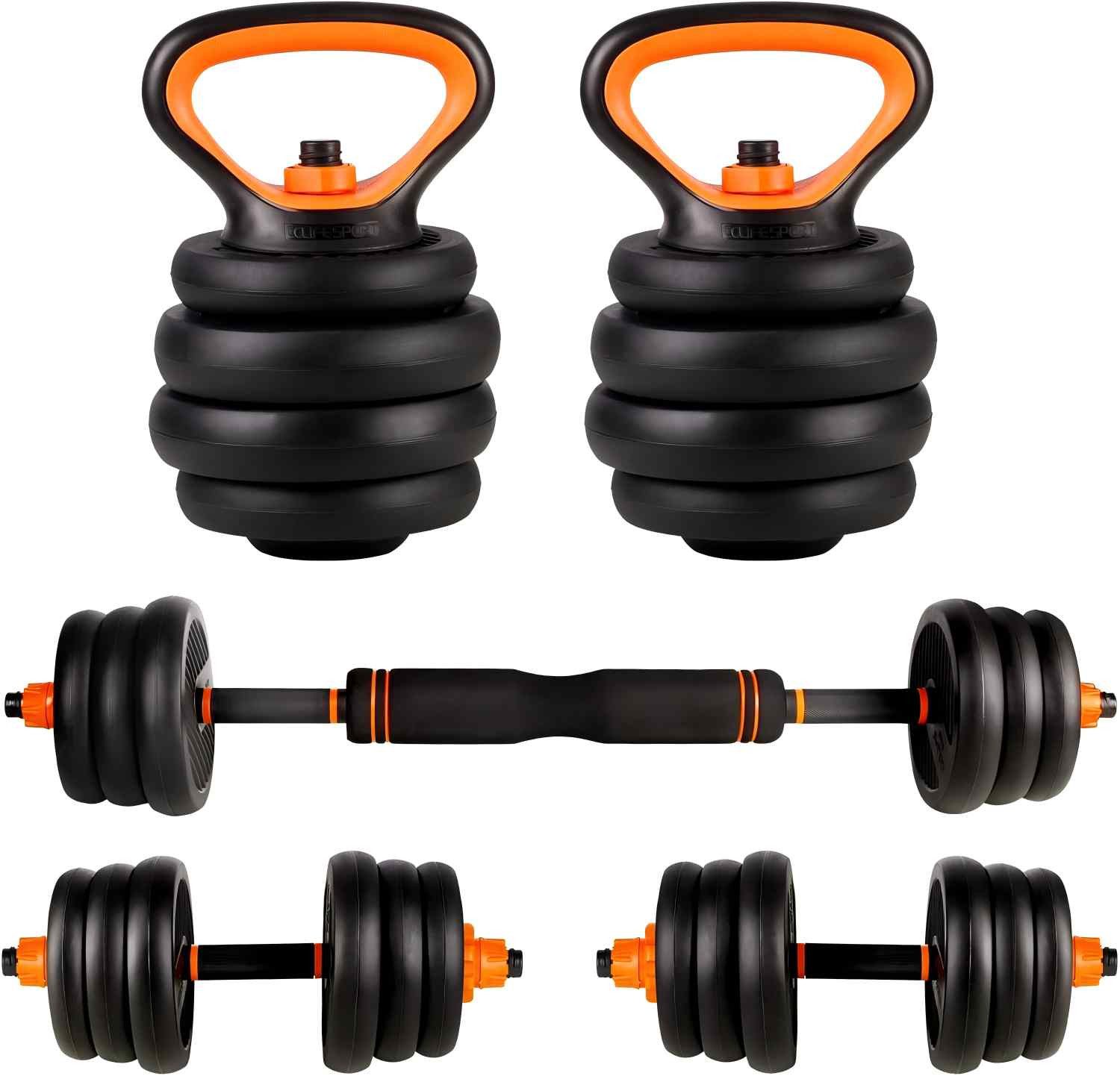 CCLIFE Kettlebell Kugelhantel 2er verstellbar Kettlebell Set mit Verbindungsstahlrohr
