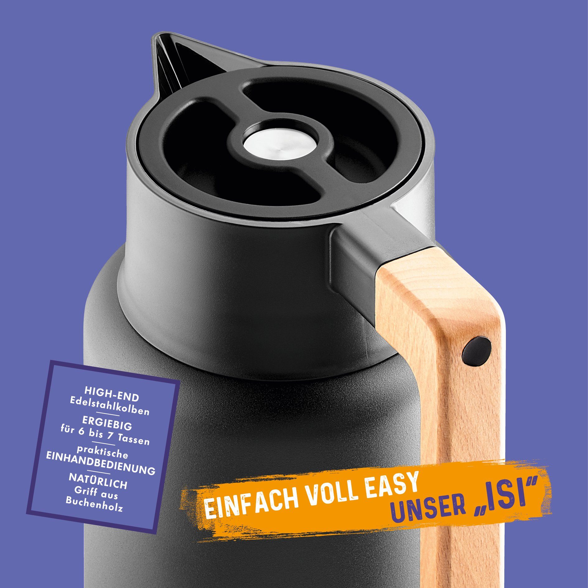 ROHE Germany Isolierkanne Isidor, 1,40 l, (Einzelartikel, 1-St., 1 x Isolierkanne), 1,40 l