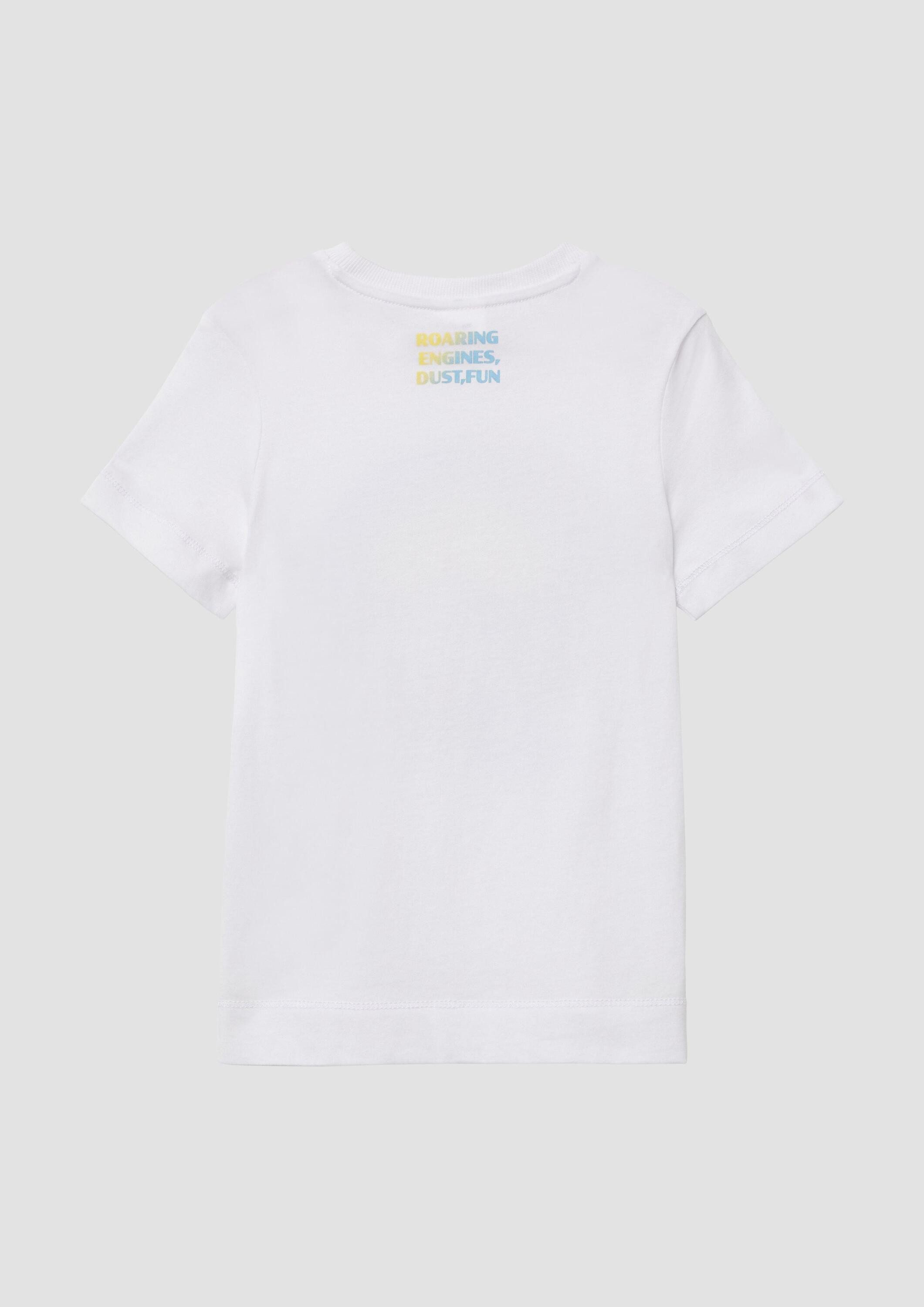 s.Oliver Kurzarmshirt T-Shirt Printshirt mit seitlichen Schlitzen am Saum