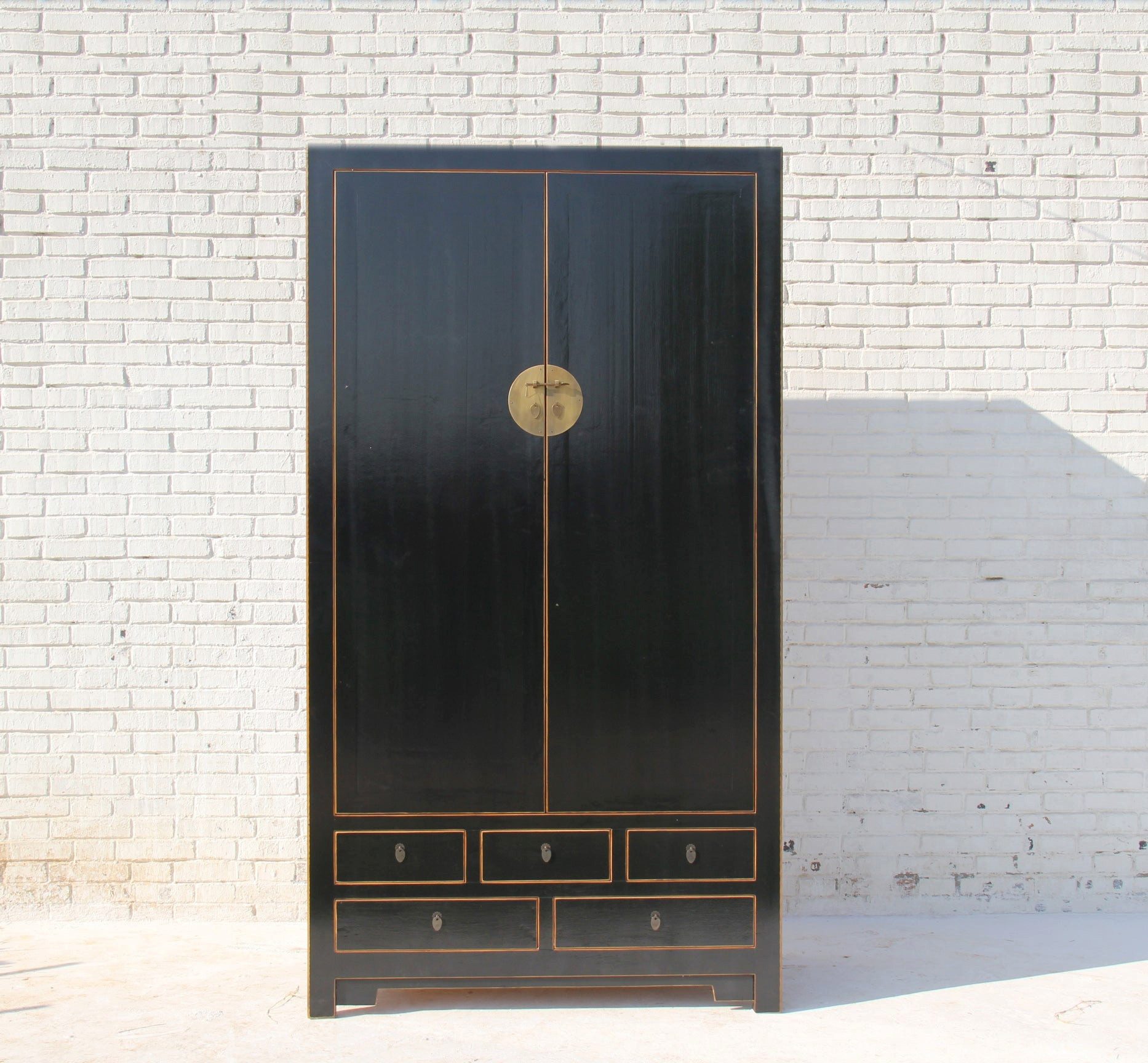 Luxury-Park-Direct Kommode Chinesischer Kleiderschrank aus stabilem Naturholz handgefertigt