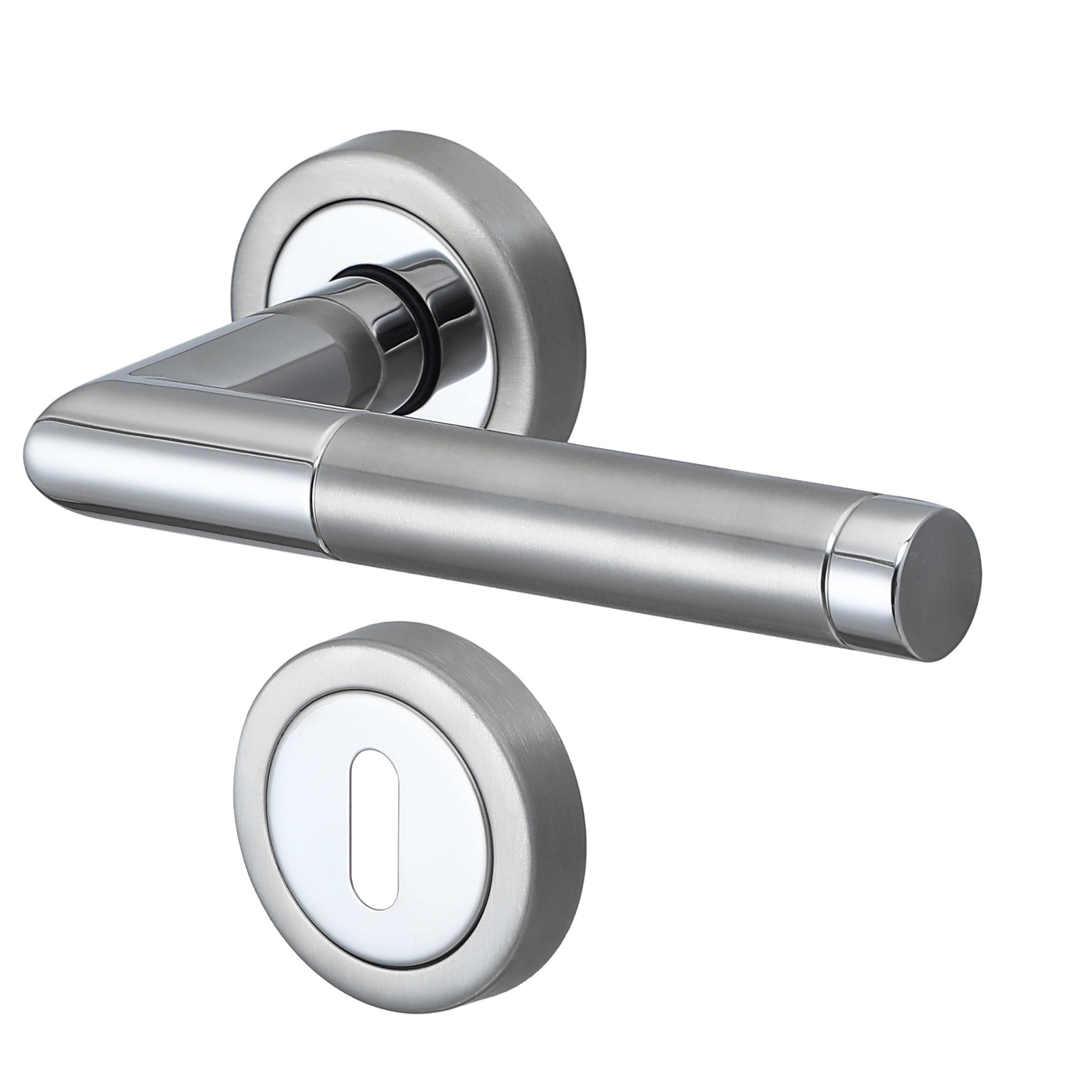 MeinTürgriff Drückergarnitur Nizza Edelstahl matt Türgriff für Innentüren Rosettengarnitur