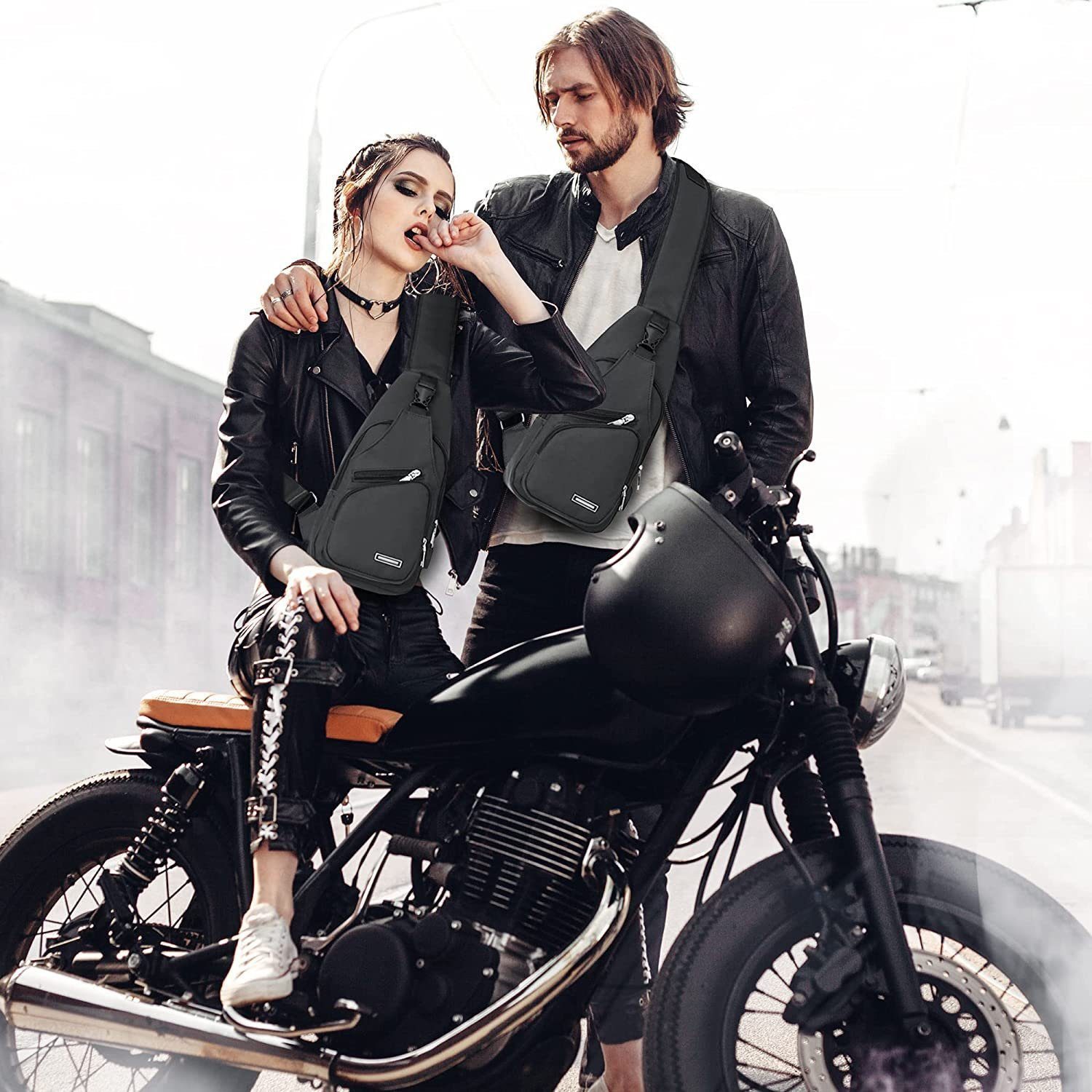 Blusmart Umhängetasche Universelle wasserdichte Umhängetasche für Damen und Herren (Messenger-Tasche, 1-tlg., Mit USB-Ladeanschluss und Kopfhöreranschluss), Geeignet für Reisen, Fitnessstudio, Wandern, Büro, Radfahren usw.