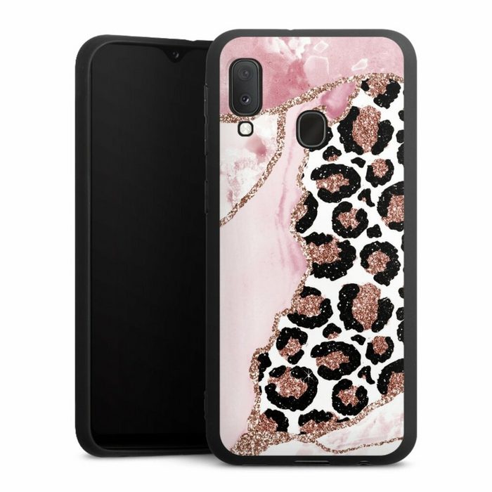 DeinDesign Handyhülle Leopard Glitzer Look Marmor Patterns and Textures Smooth Pink Samsung Galaxy A20e Silikon Hülle Premium Case Handy Schutzhülle