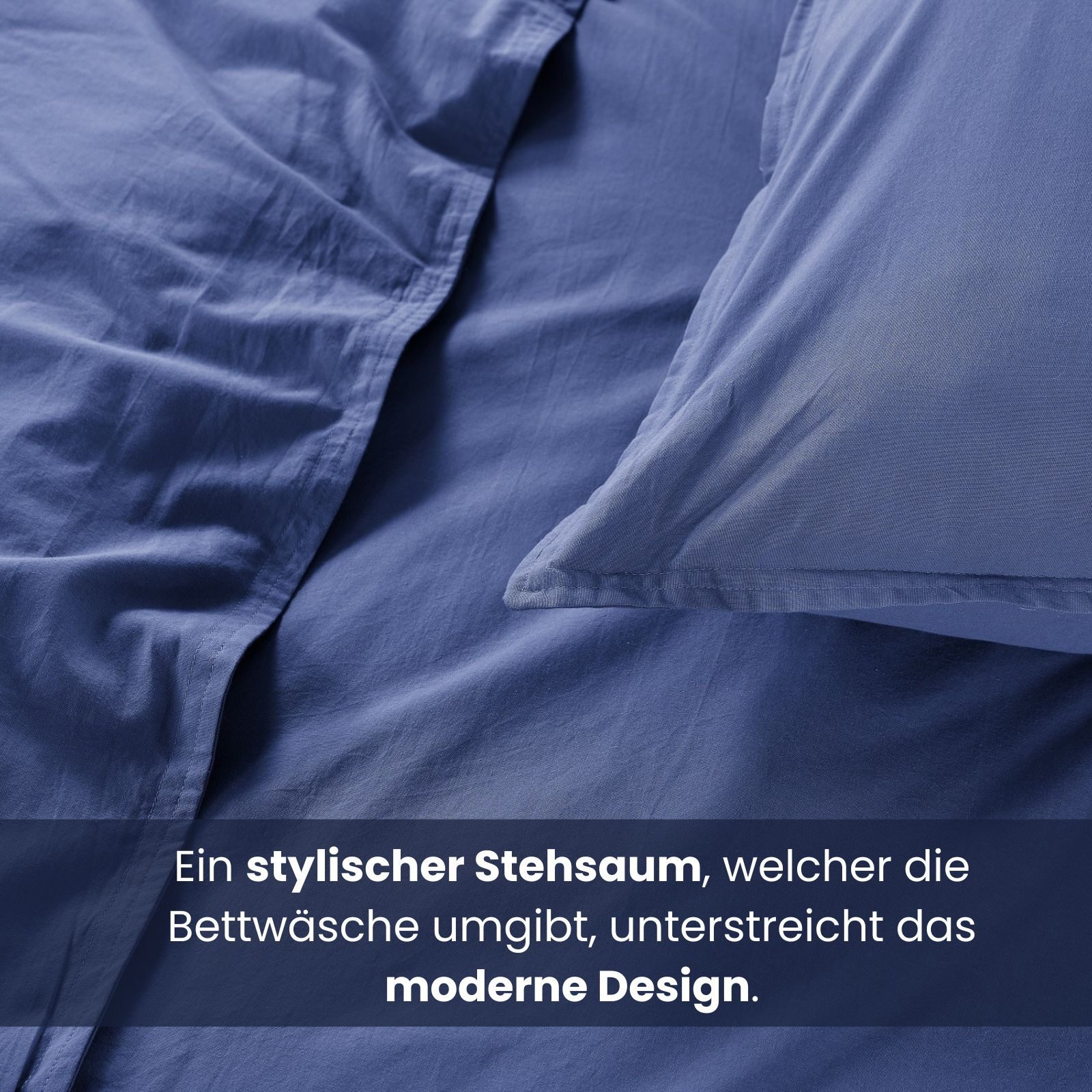 wometo Bettwäsche Stone Washed 135x200 Renforcé, Baumwolle, 2 teilig, OEKO-TEX®, 100% Baumwolle, Bettwäsche im Knitterlook mit Stehsaum