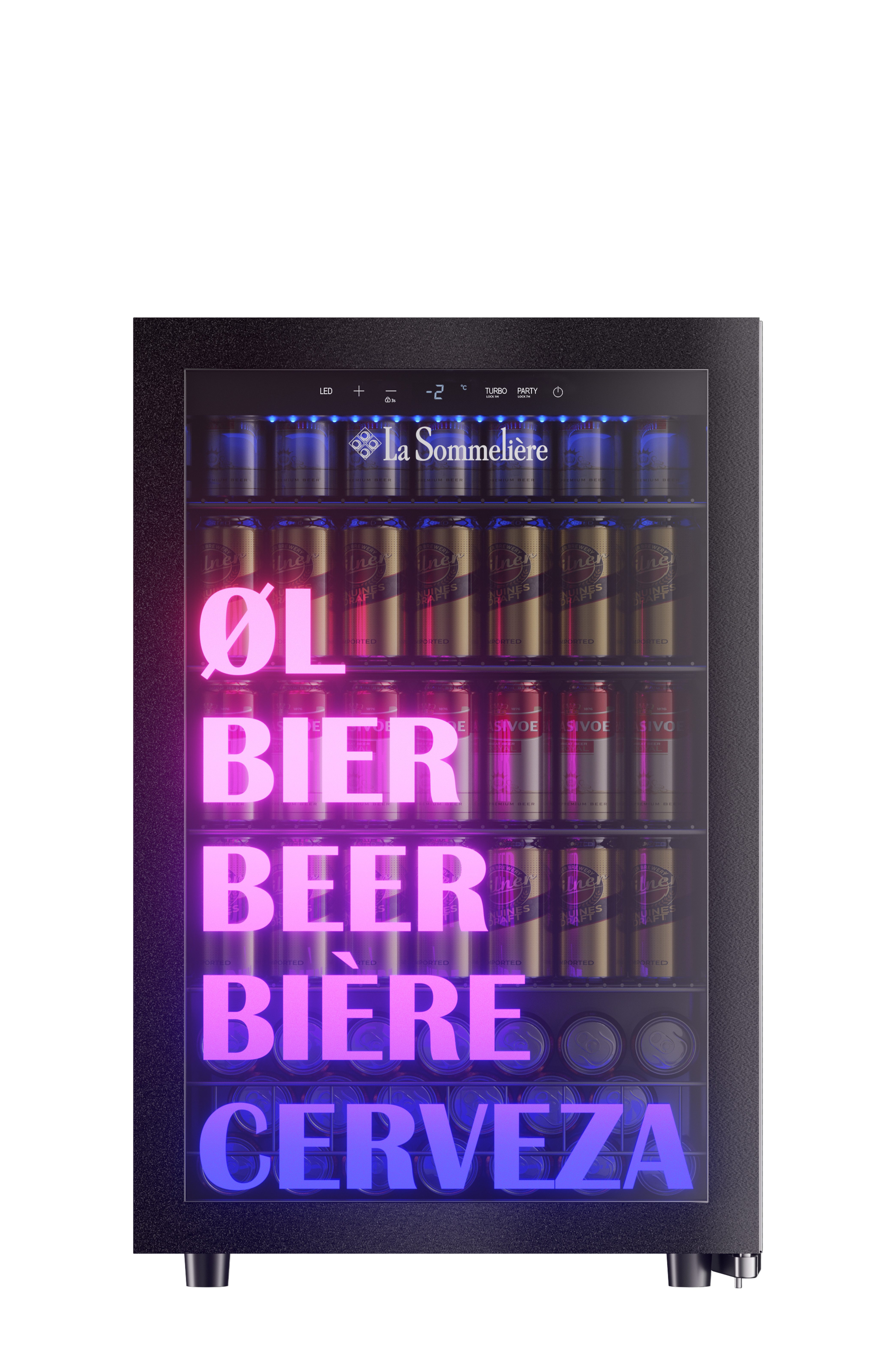 La Sommelière Getränkekühlschrank BEER150, schnellkühl Funktion, -6°C bis +18°C – 128 L, LED-Beleuchtung