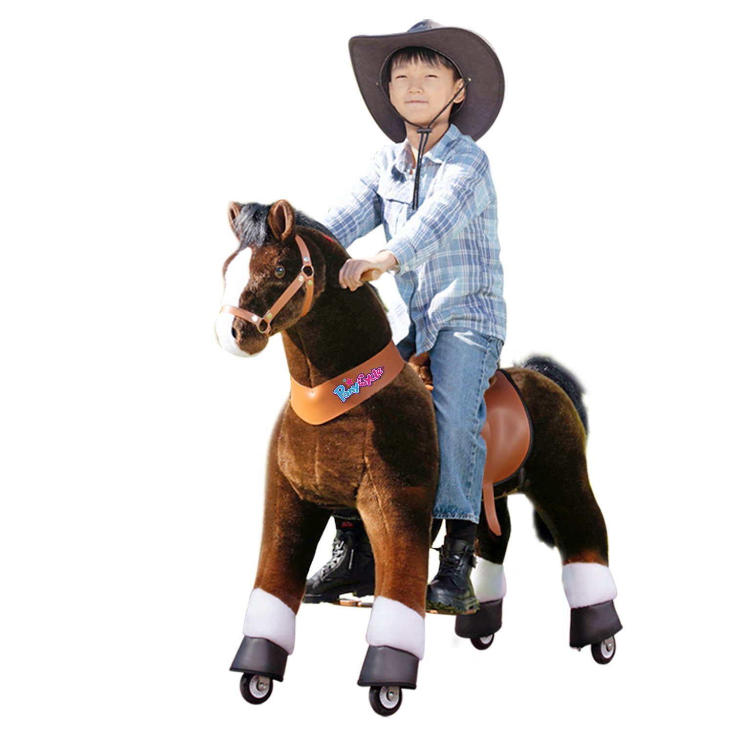 PonyCycle Reittier PonyCycle® Modell U Kinder Reiten auf Spielzeug - Dunkelbraunes, Größe 5 ab 7 Jahren, Ux521