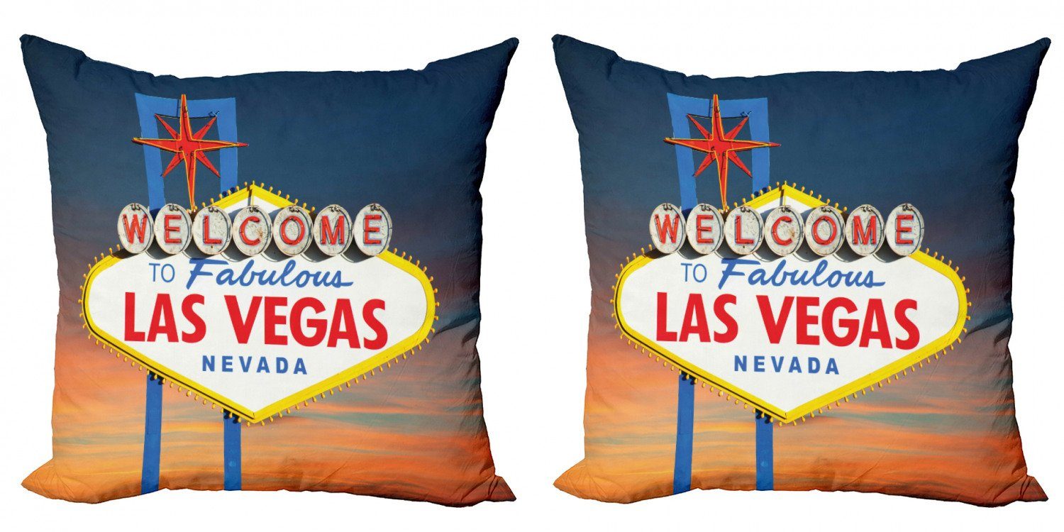 Staaten Nevada Las (2 Doppelseitiger Fabulous Vereinigte Digitaldruck, Kissenbezüge Modern Vegas Amerika Stück), Accent Abakuhaus von