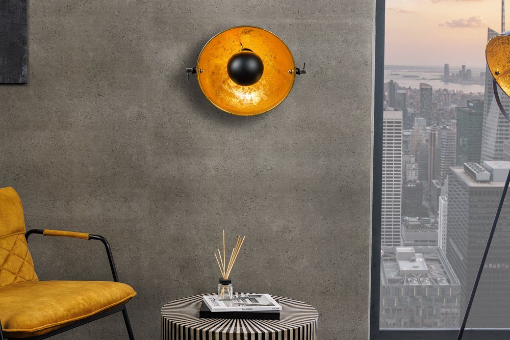 38cm Industrial Wandleuchte schwarz ohne gold, Wohnzimmer STUDIO · / Schlafzimmer Metall · · Leuchtmittel, riess-ambiente