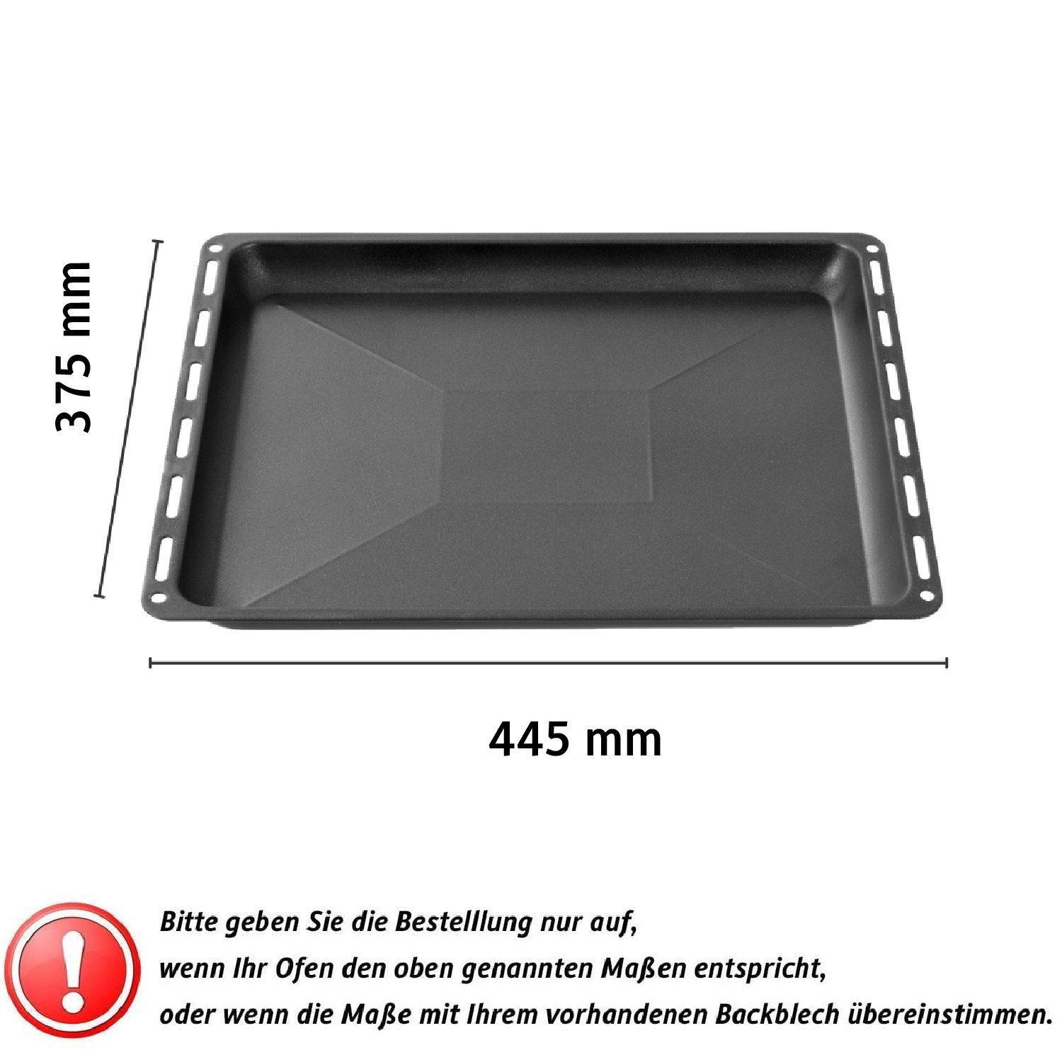 ICQN Backblech 445 x 375 x 25 mm, Antihaft, (1-St), Passend für; Whirlpool-Gruppe, Ignis, Bauknecht, Indesit, Algor