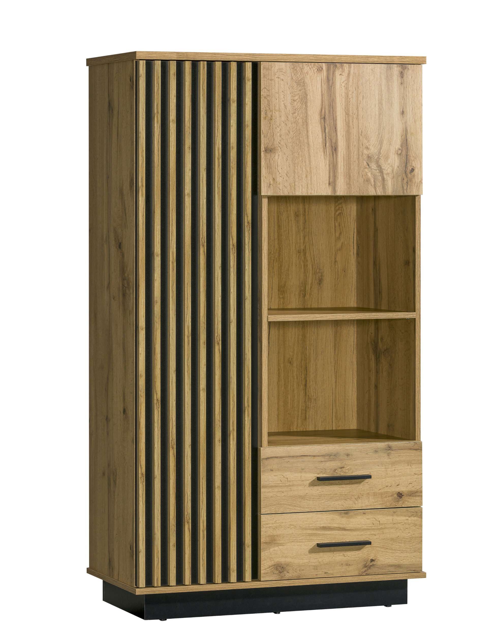 99rooms Highboard Melano (Sideboard, Highboard, Schubladenkommode), Modern Design, mit viel Stauraum, 2 Schubladen, 7 Fächer, mit 2 Türen