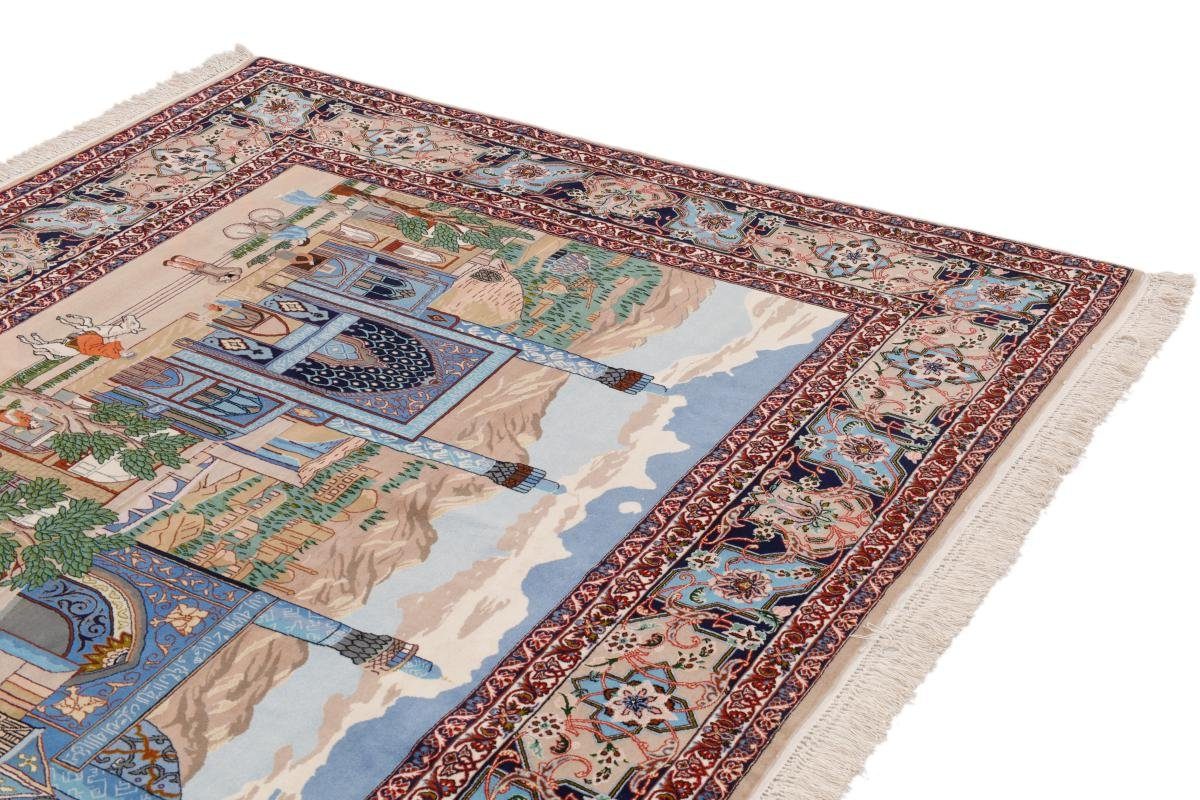 Orientteppich Isfahan Seidenkette 159x226 Handgeknüpfter Trading, mm Höhe: Orientteppich, 6 Nain rechteckig