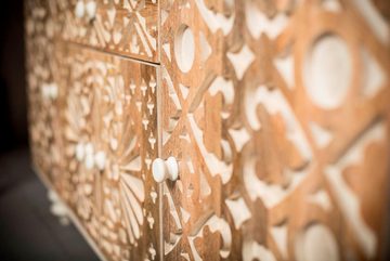 Home affaire Sideboard Spring, aus massivem Mangoholz mit dekorativen Schnitzereien, Breite 160 cm