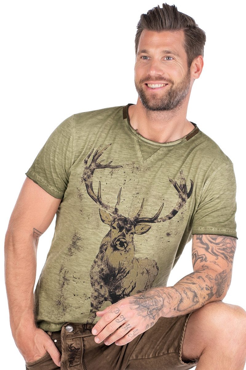 Hangowear Trachtenshirt Trachtenshirt Herren - GÜNTHER - oliv günstig online kaufen