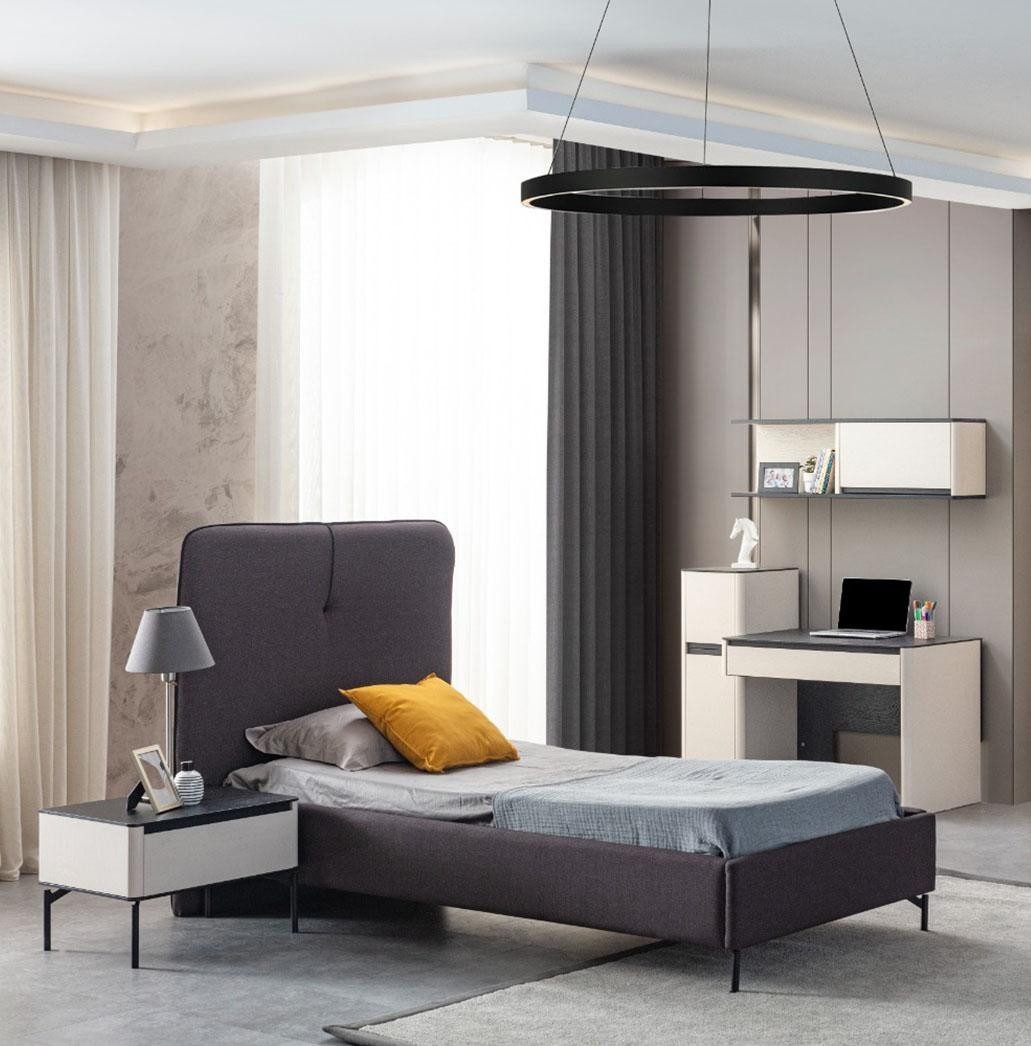 JVmoebel Jugendzimmer-Set Holz Kinderbett mit Nachttisch und Schreibtisch in Weiß, (4-tlg., 1x Bett+1x Nachttisch+1x Schreibtisch+1x Wandschrank), Made in Europa