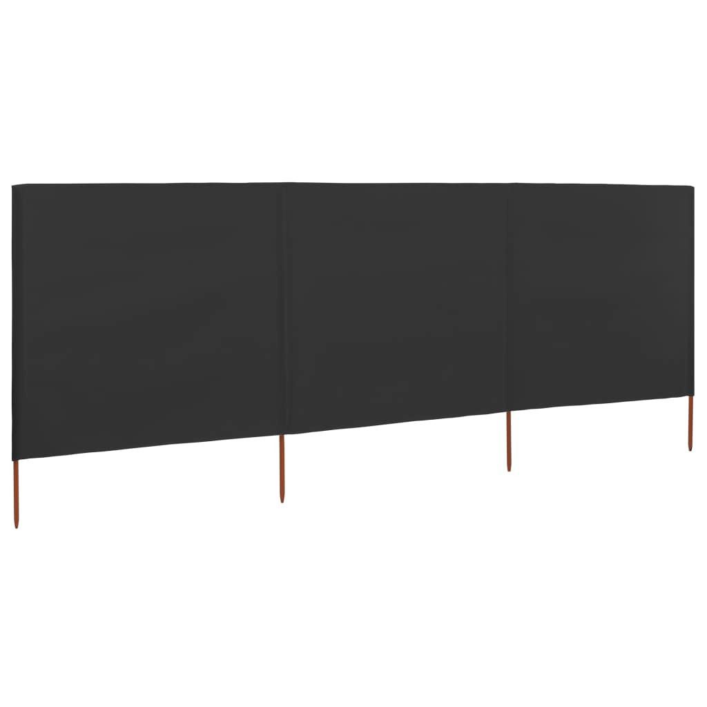 vidaXL Sonnensegel, 3-teiliges Windschutzgewebe 400 x 160 cm Anthrazit