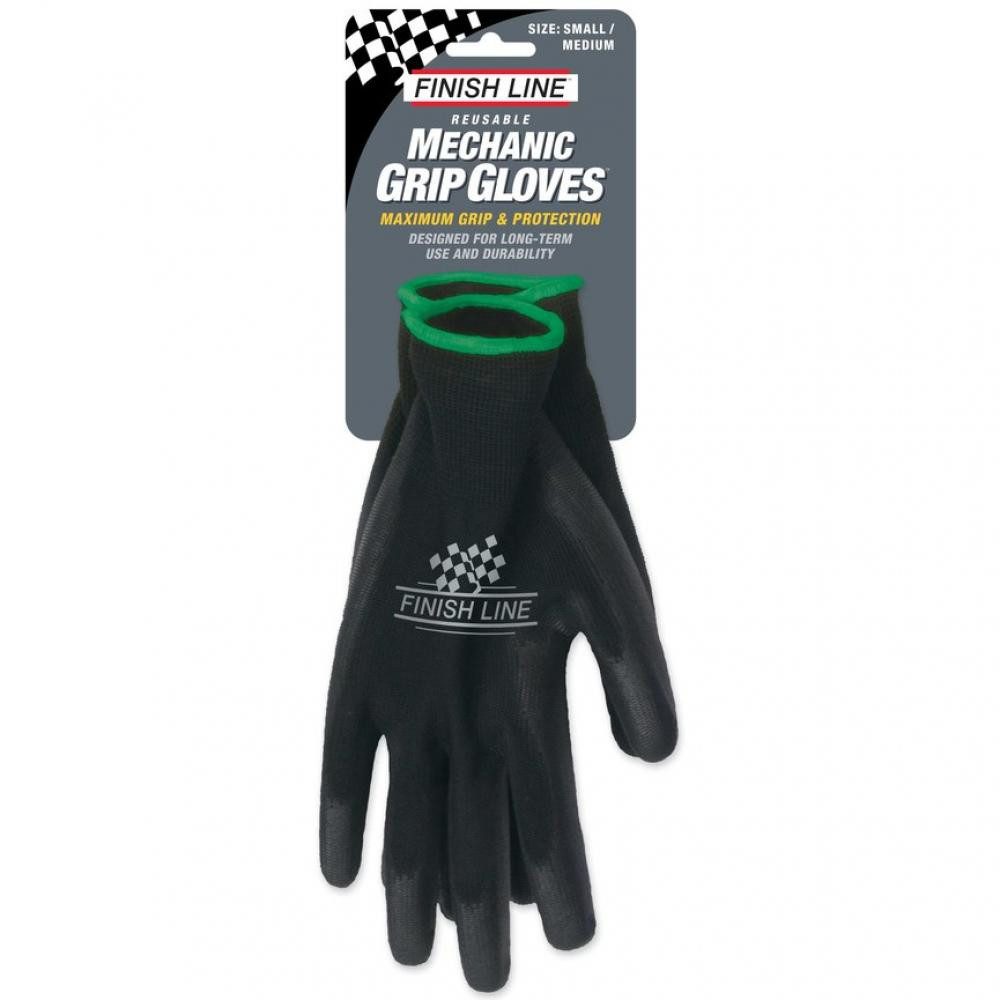 Finish Line Fahrradhandschuhe Finish Line Mechanic Grip Gloves, Small/Medium, PU-beschichtet, latexf