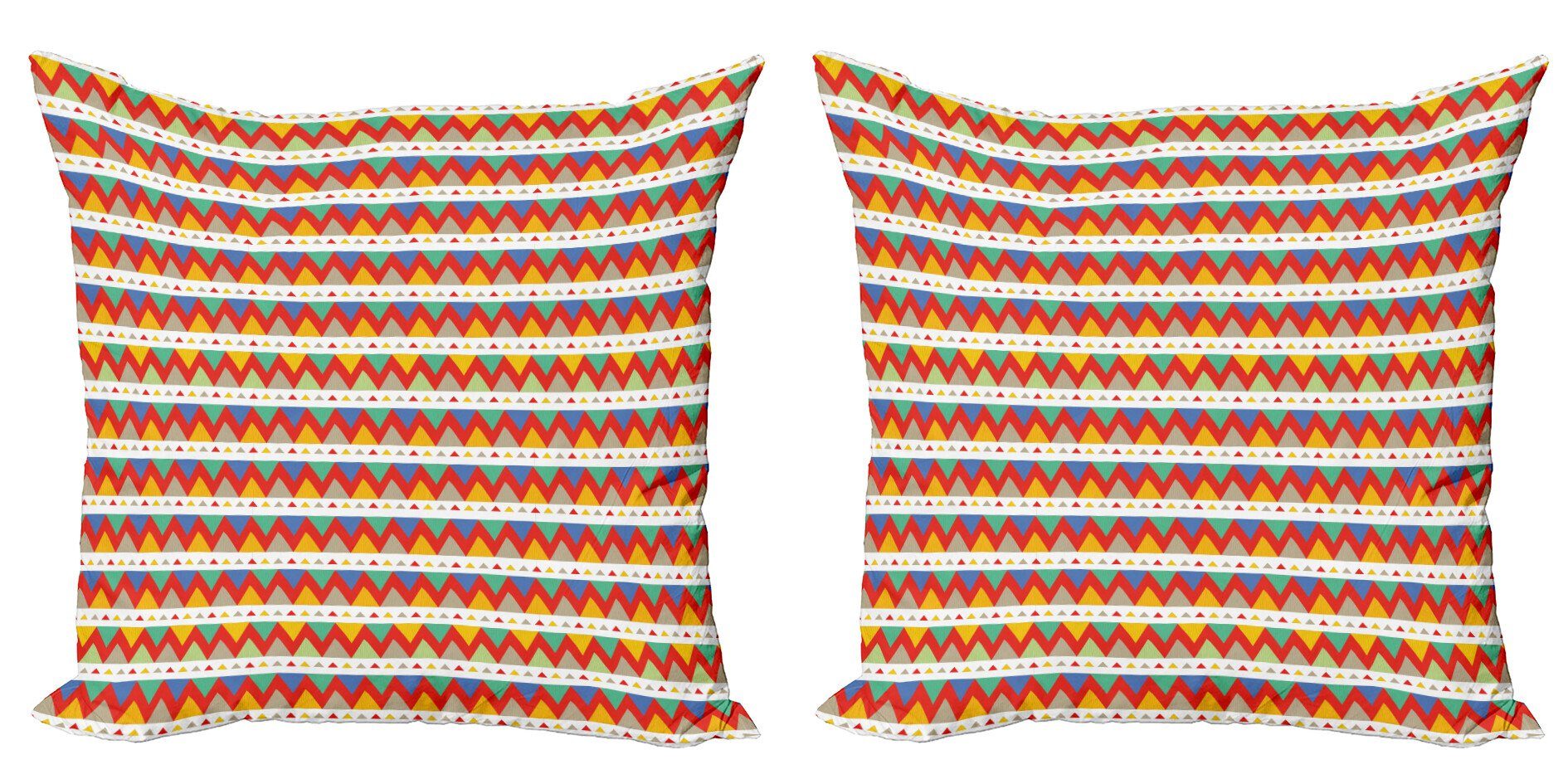 Digitaldruck, Abakuhaus Chevron Stammes (2 Accent Modern Zigzags Doppelseitiger Kissenbezüge Stück),