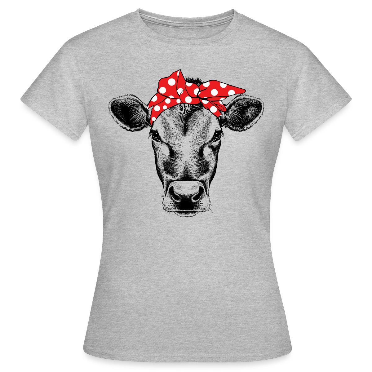 Spreadshirt T-Shirt Rockabilly Bandana Kuh Frauen T-Shirt (1-tlg) günstig online kaufen