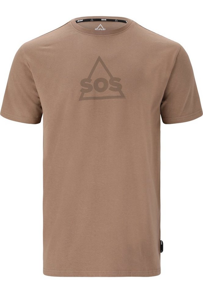 SOS T-Shirt Kvitfjell mit großem Markenlogo auf der Brust